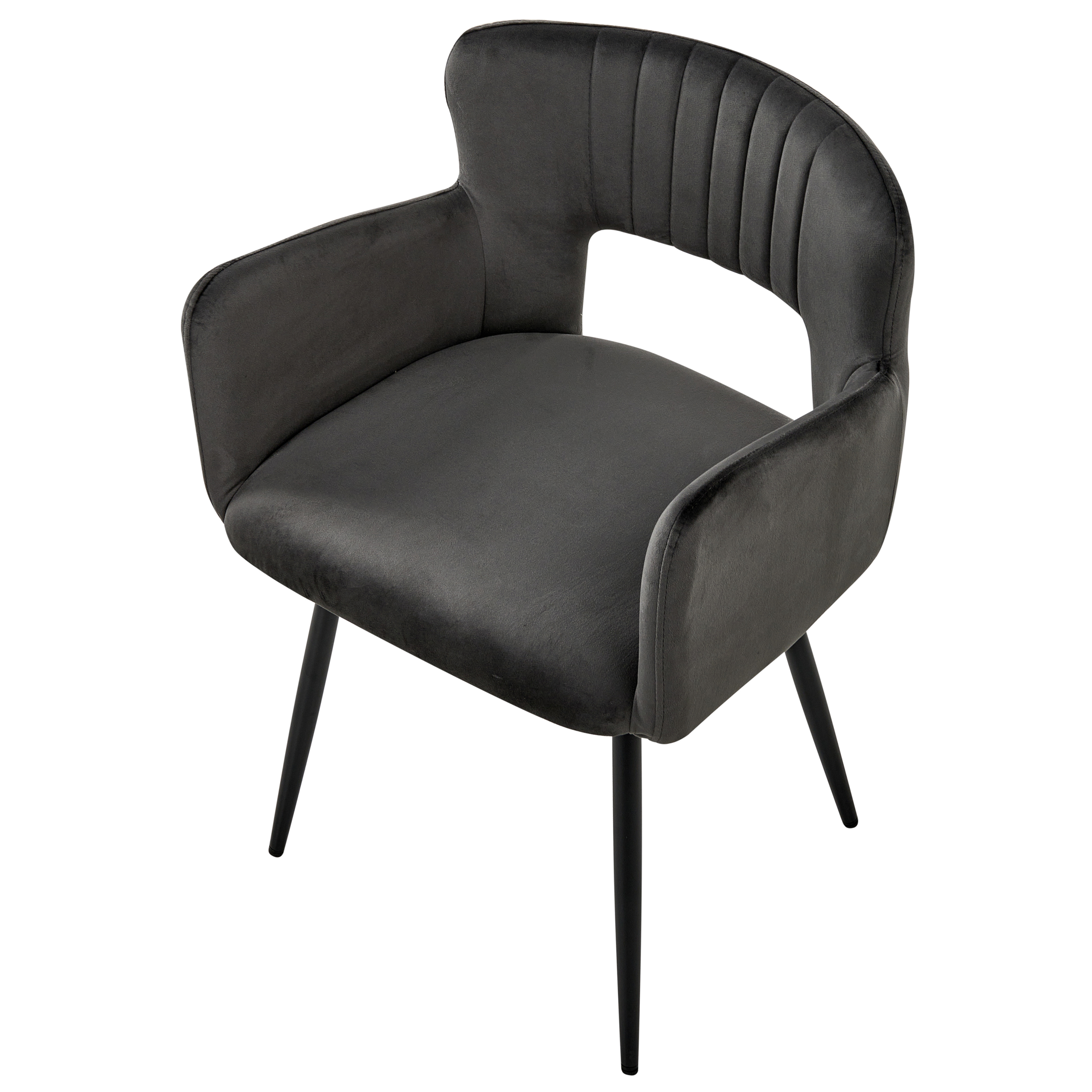 Set de 2 scaune dining SANILAC Catifea Gri închis [7]