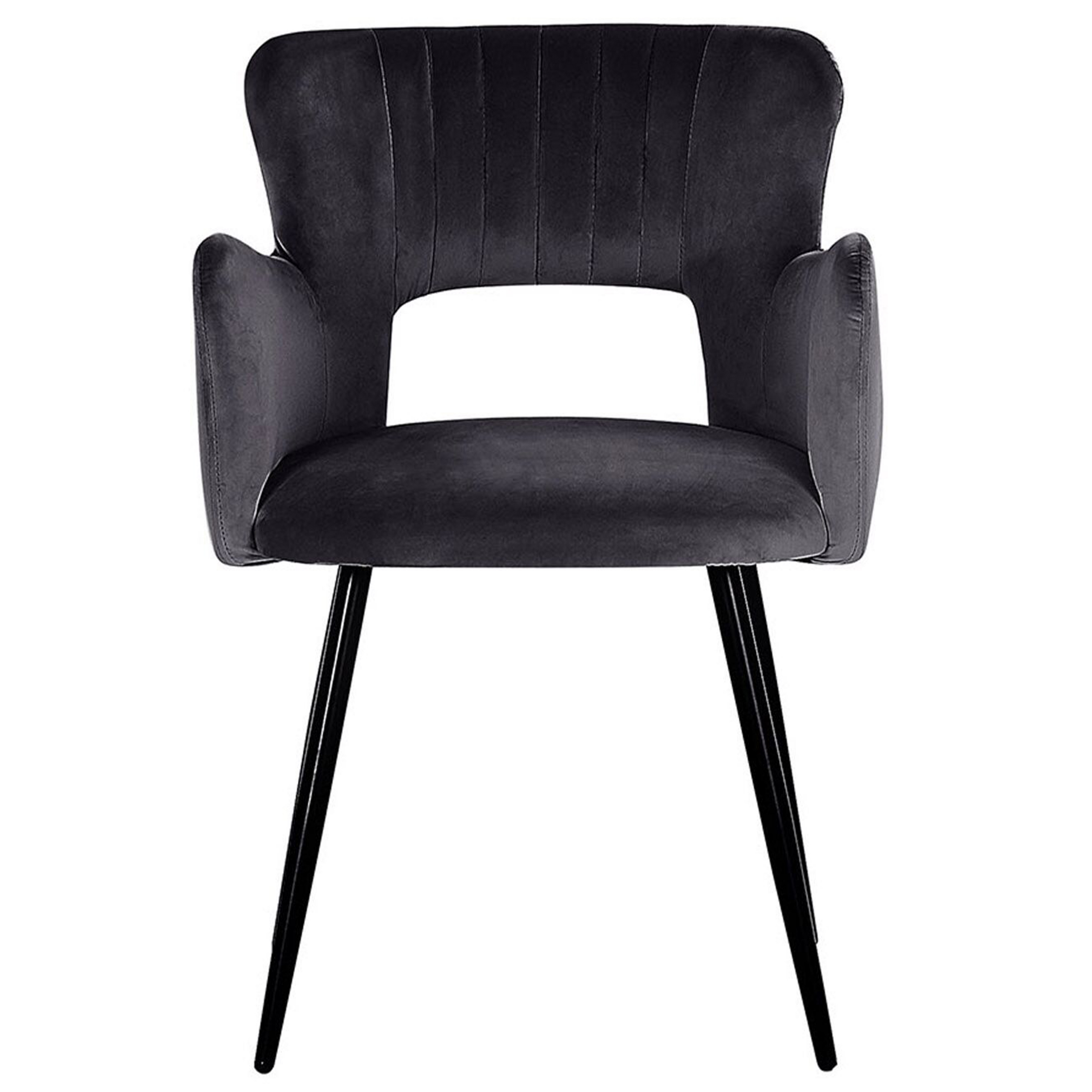 Set of 2 dining chairs SANILAC Velvet Black [4]