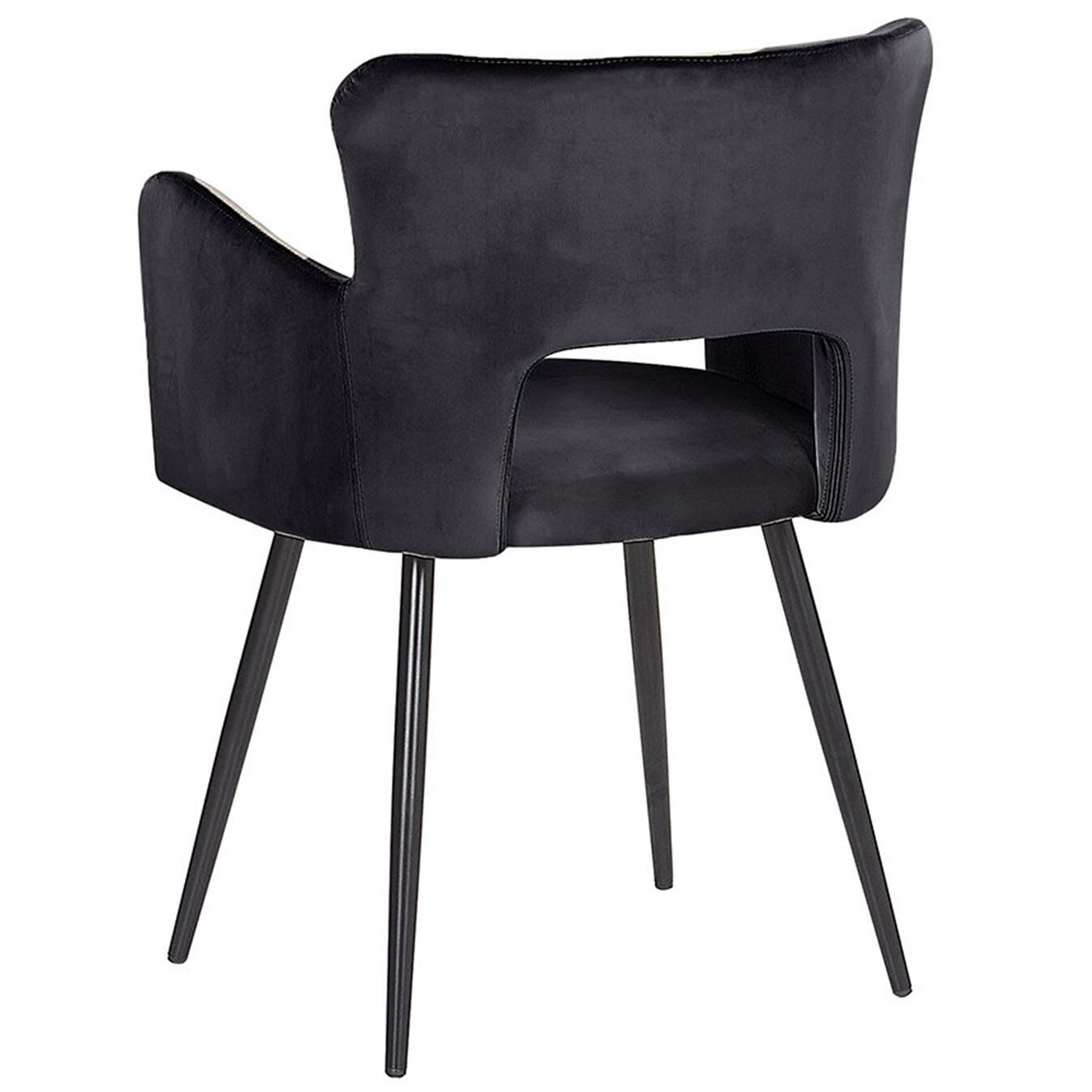 Set of 2 dining chairs SANILAC Velvet Black [6]