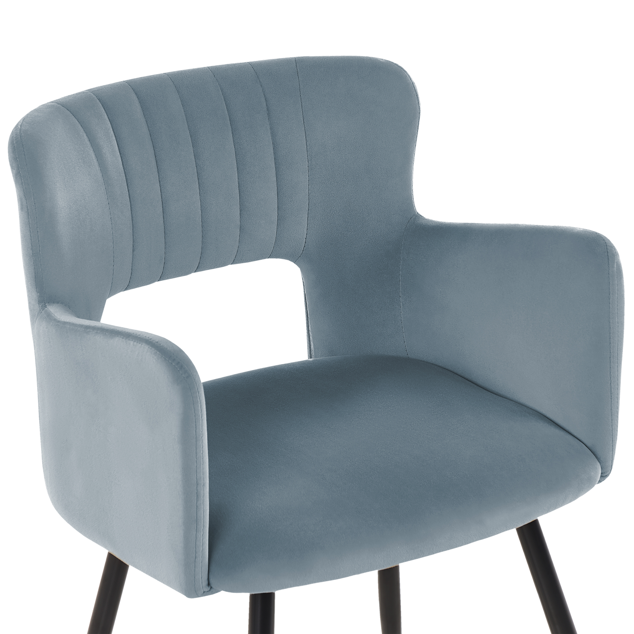 Set de 2 scaune dining SANILAC Catifea Albastru deschis [7]