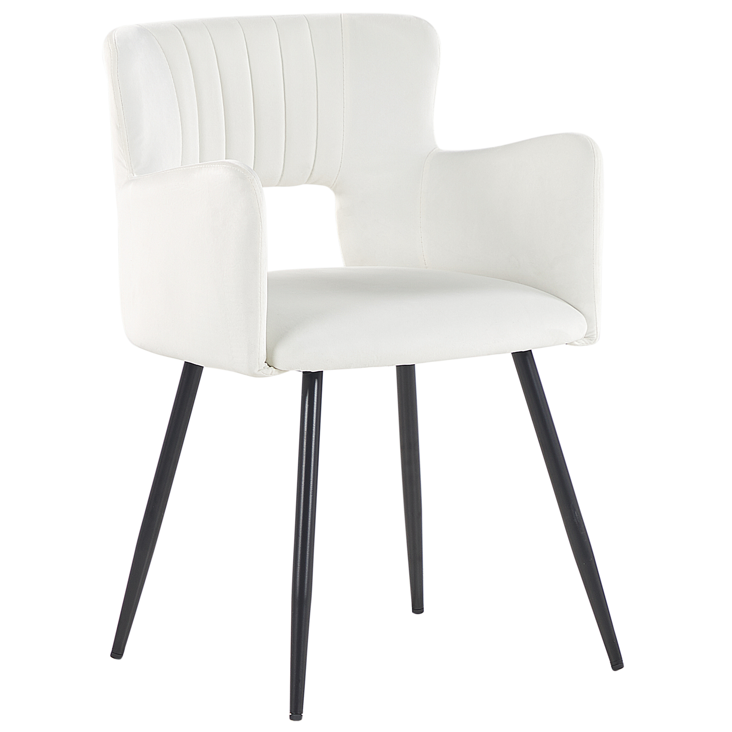 Set of 2 dining chairs SANILAC Velvet White [5]