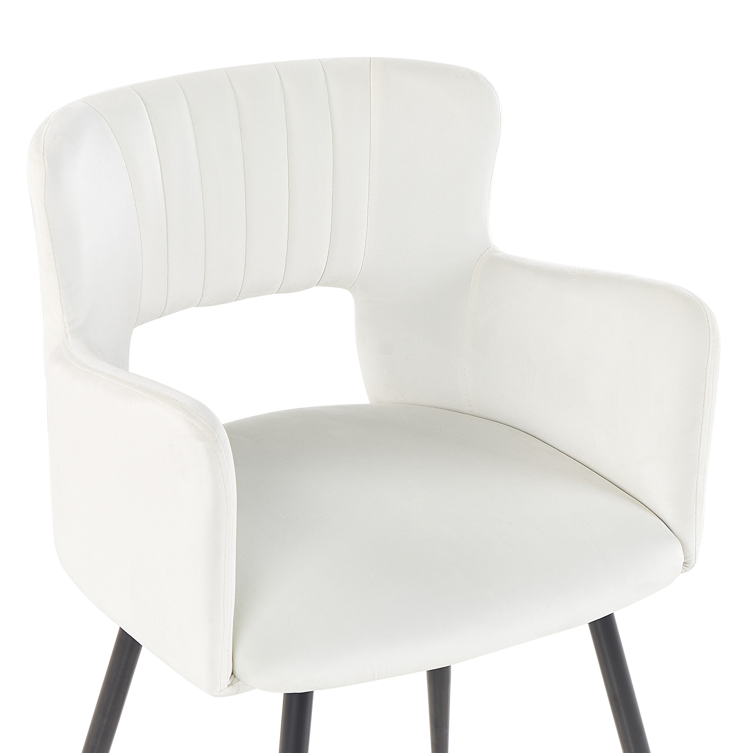 Set of 2 dining chairs SANILAC Velvet White [7]