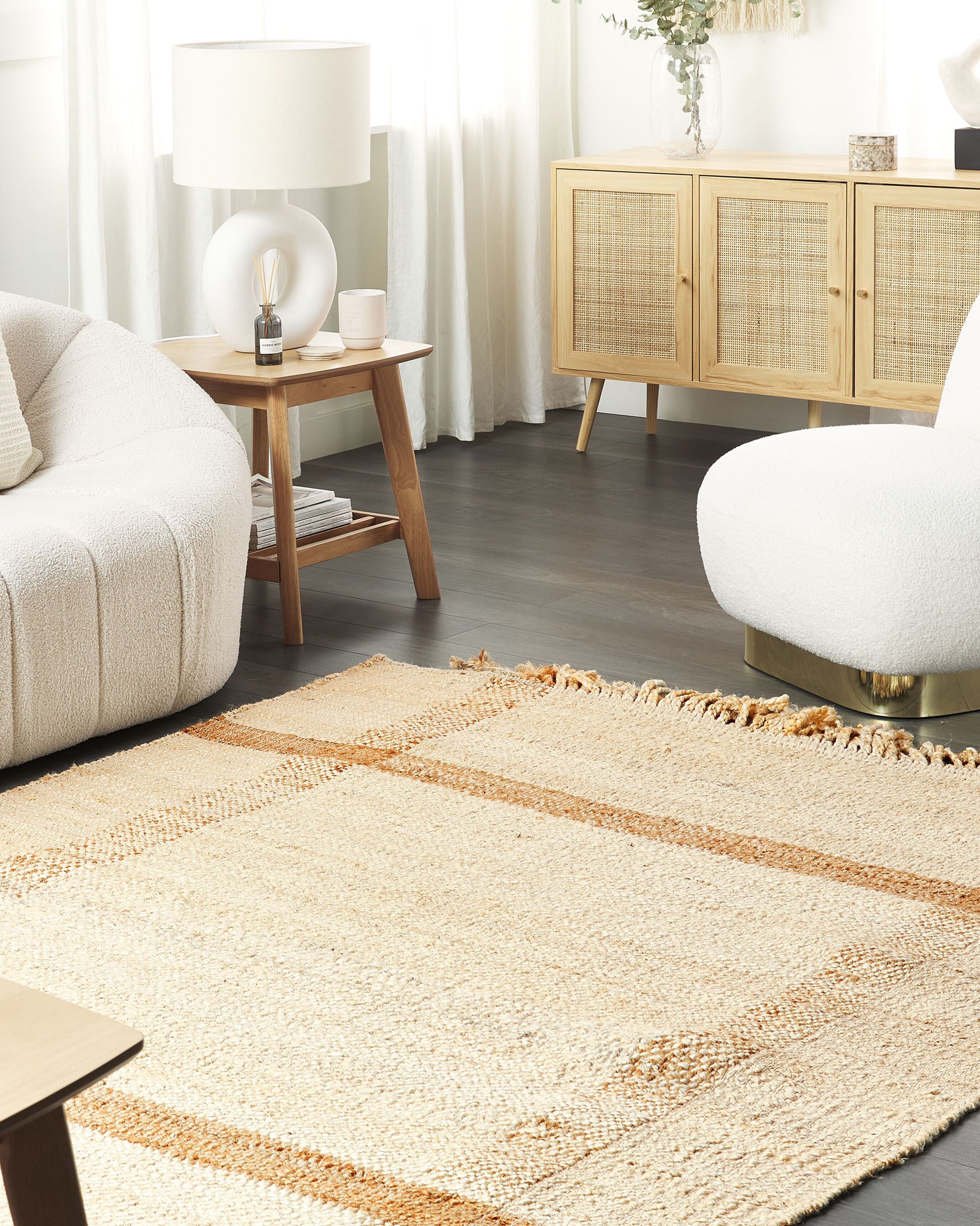 Covor împletit - YELMEZ Rug Beige 140 x 200 cm Jute