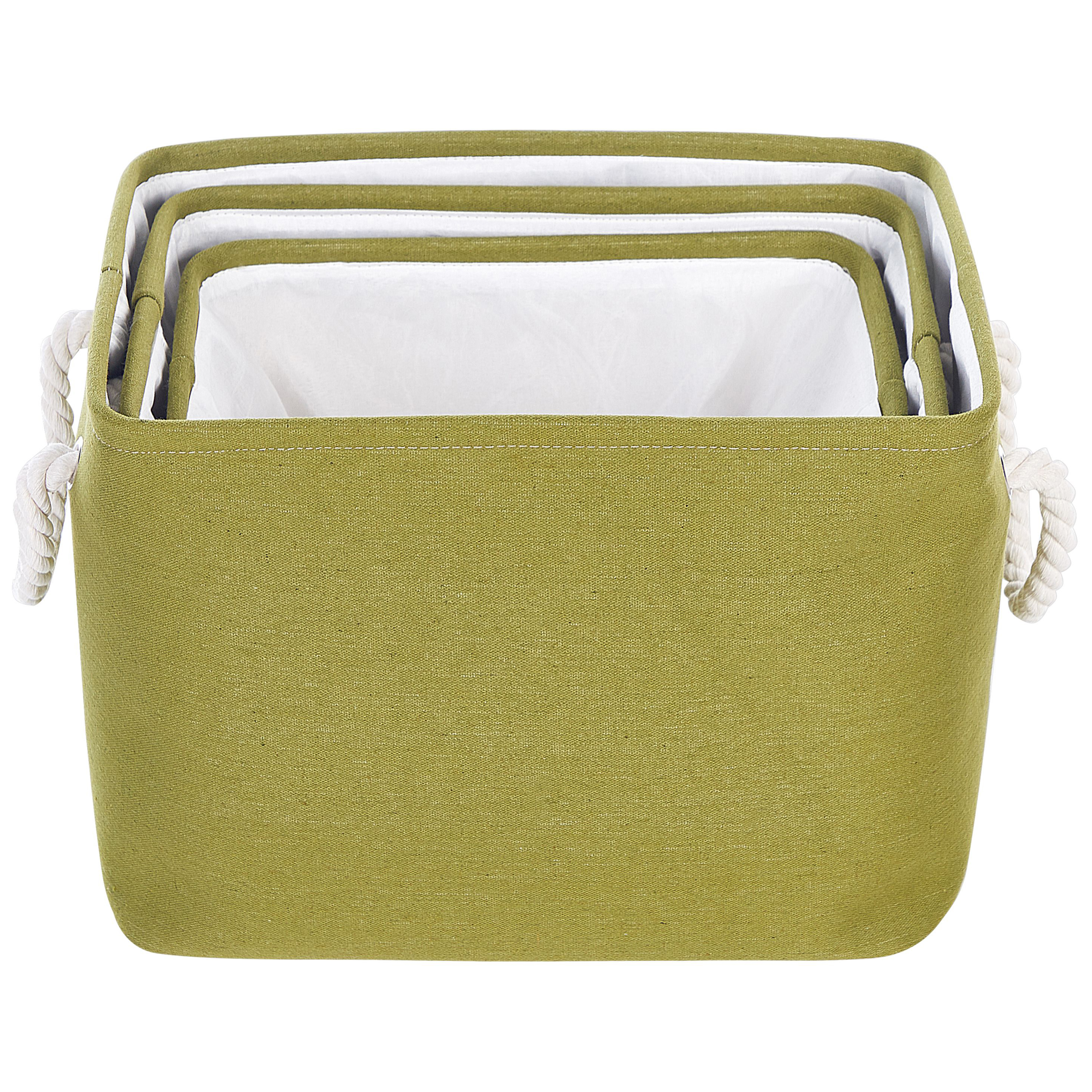 Set of 3 DARQAB baskets Cotton Olive green [4]