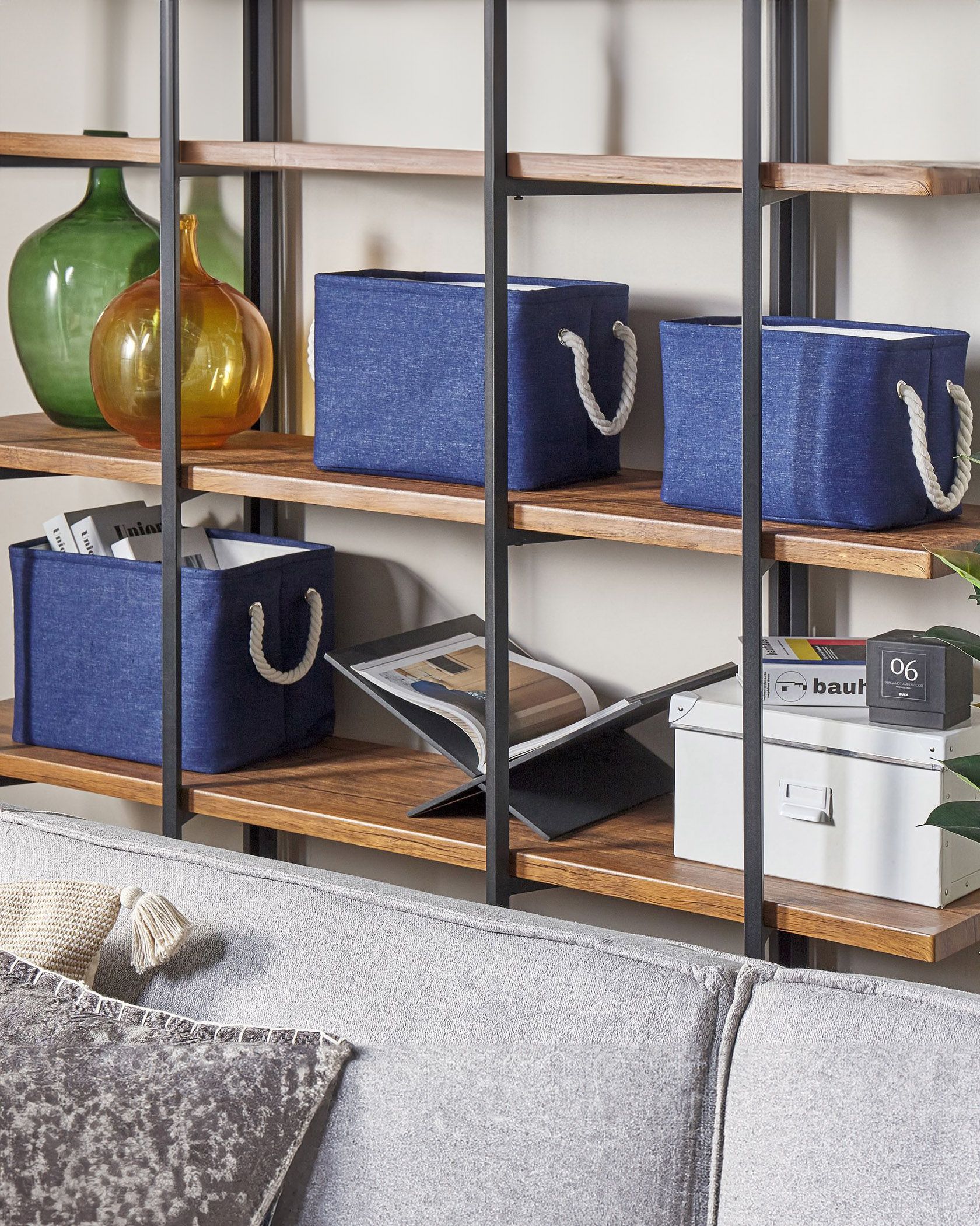 Dulap mic de baie - Set of 3 baskets DARQAB Cotton Navy blue