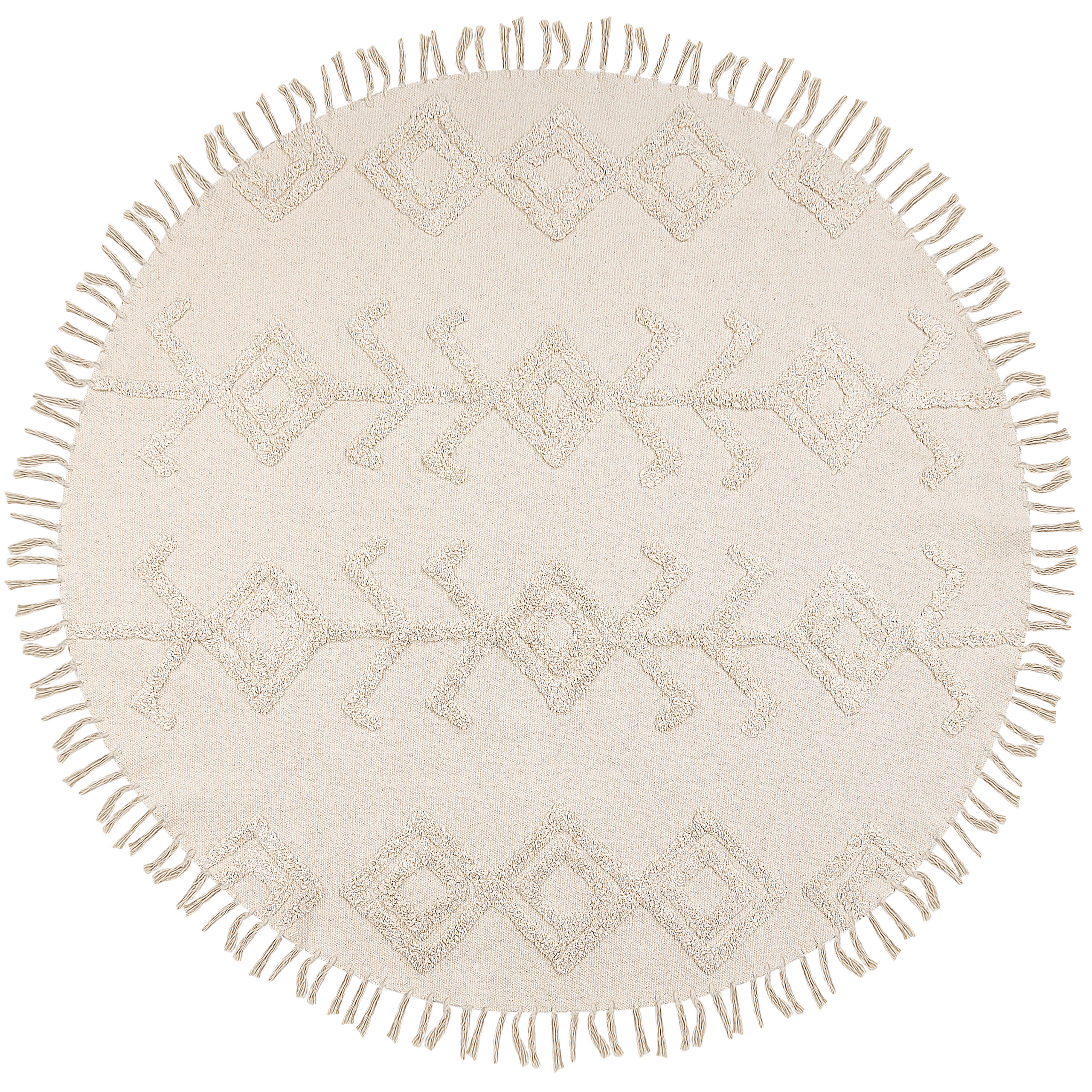 Covor HARRAN Bej deschis ø 140 cm Bumbac [4]