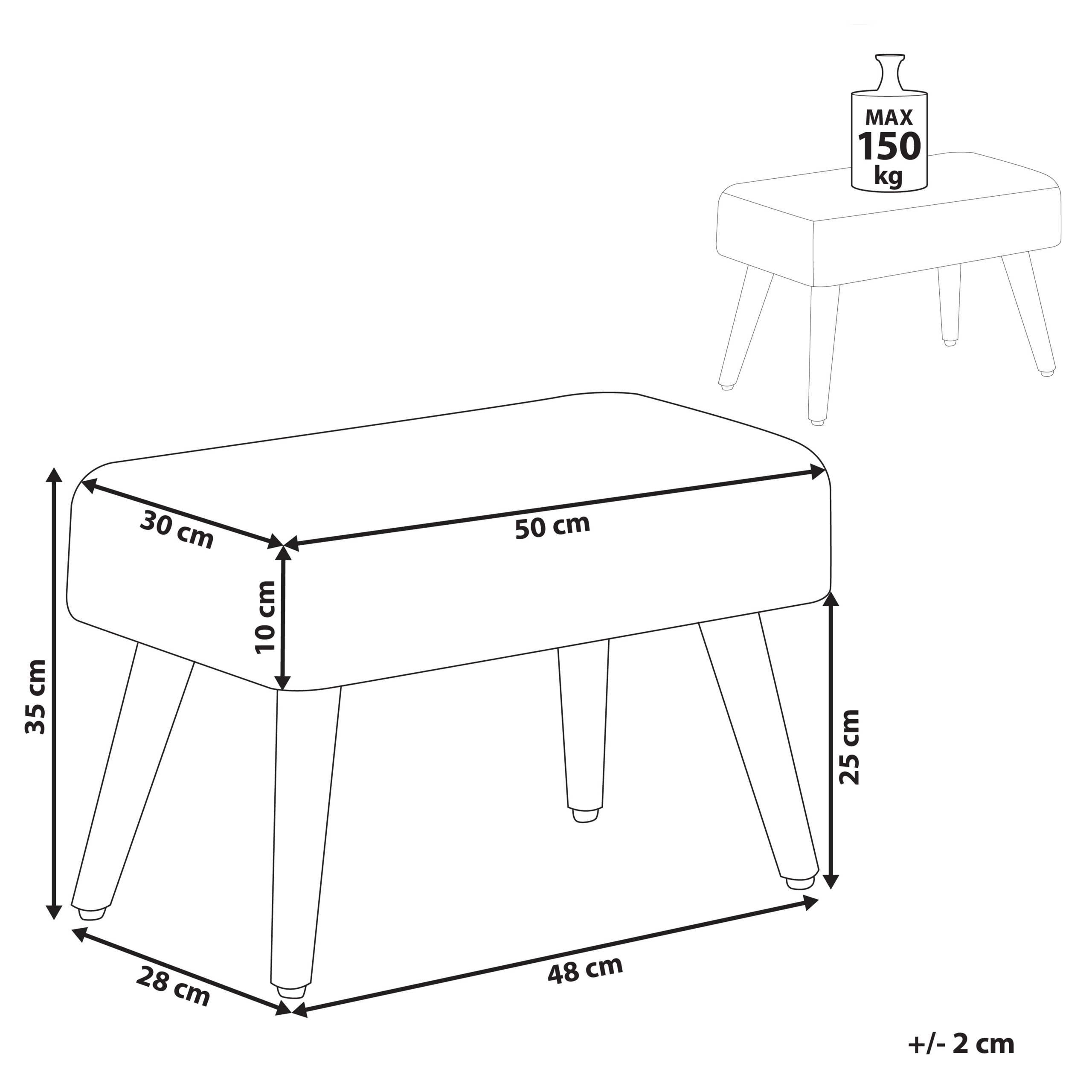 Scaun taburet TAKOMA Boucle Alb [3]