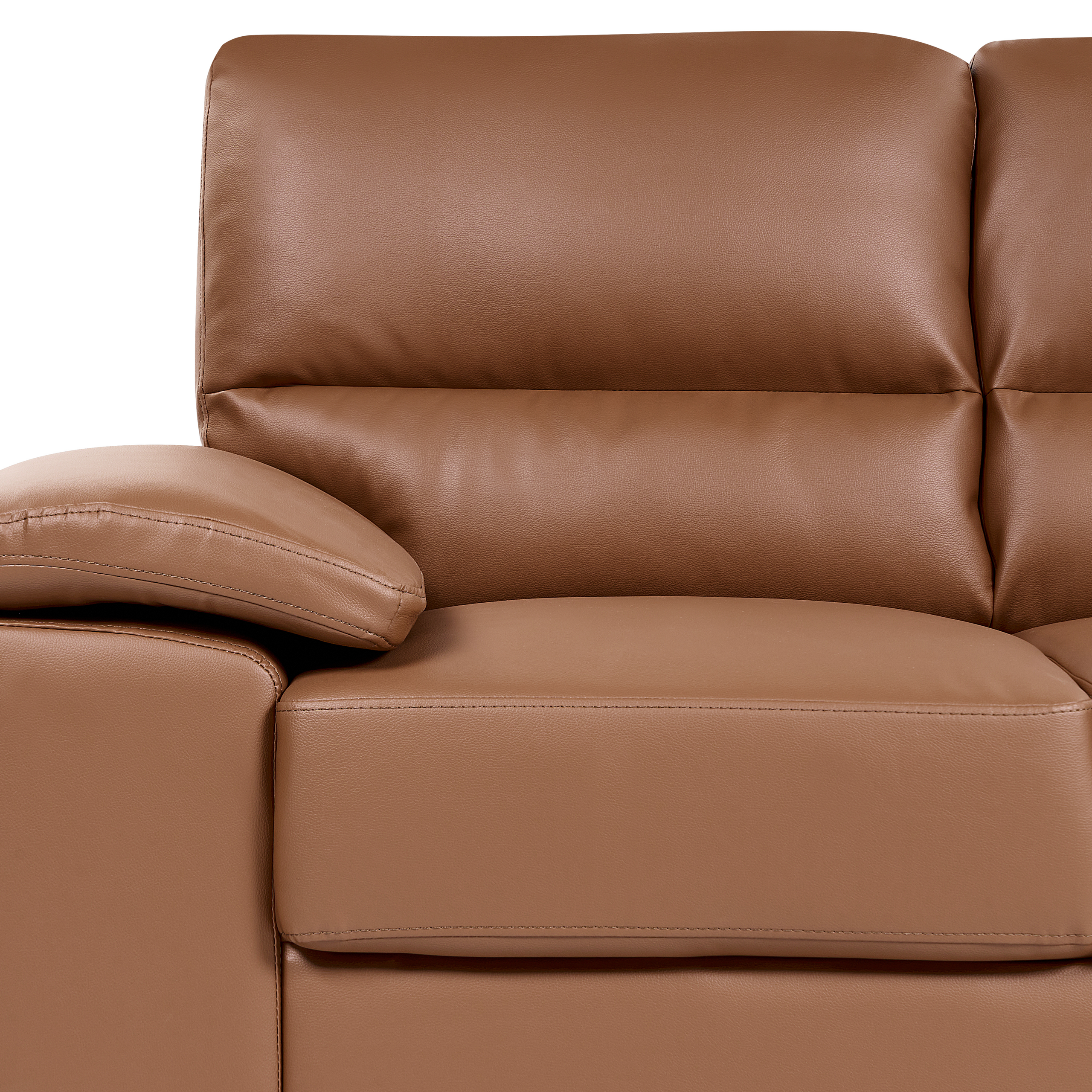 Canapea cu 2 locuri VOGAR Piele ecologică Maro auriu [7]