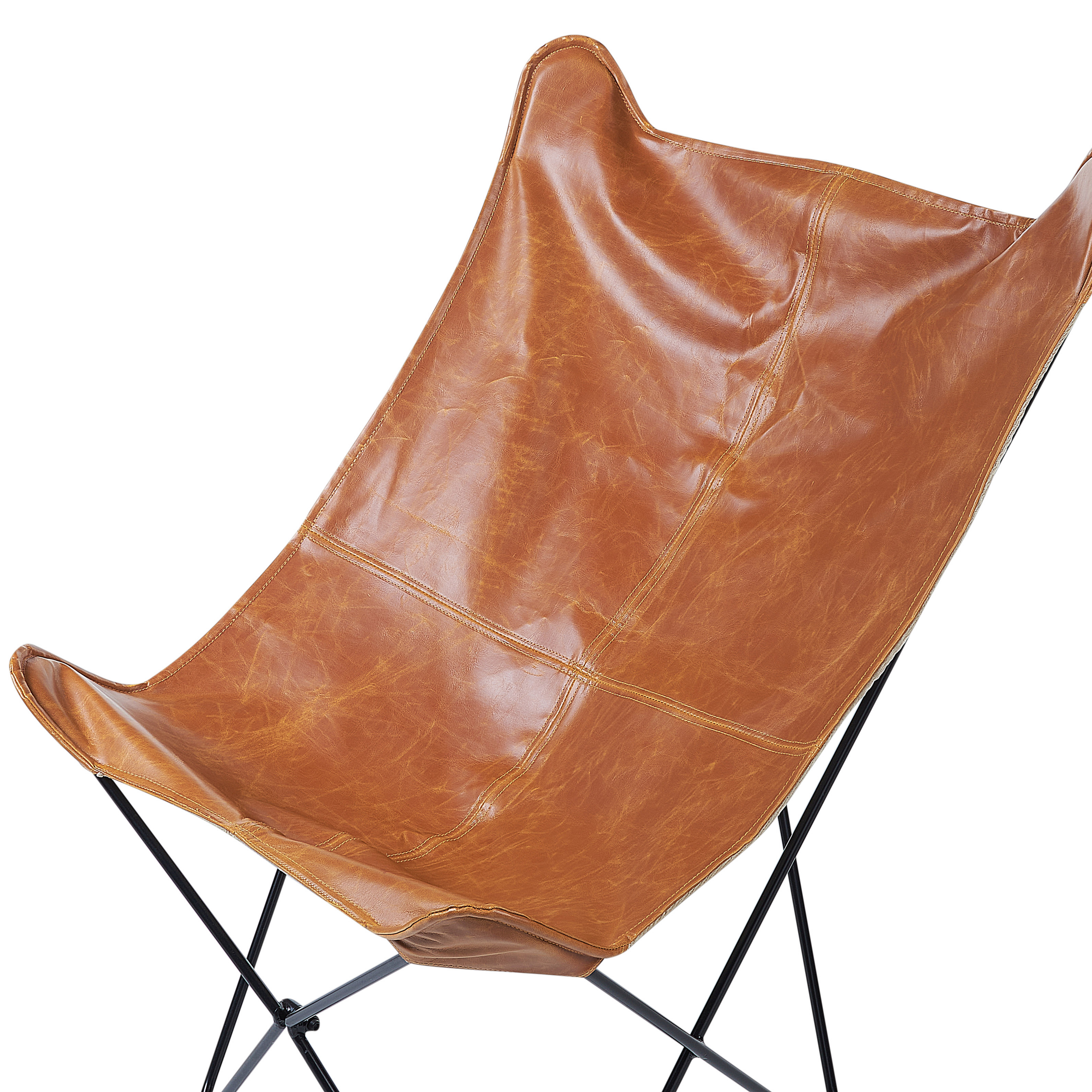 NYBRO armchair Faux leather Golden brown [6]