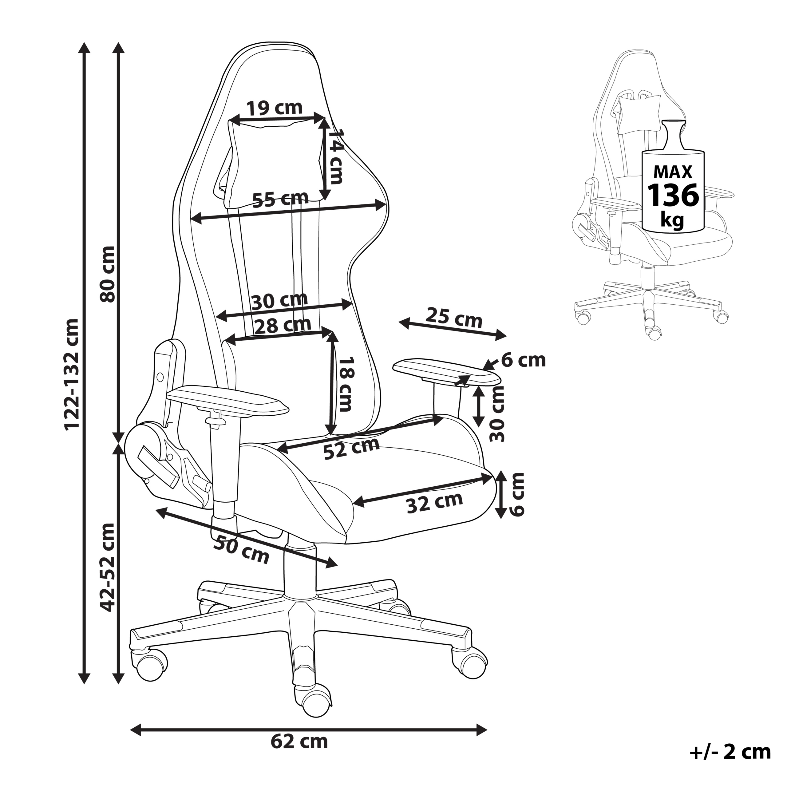 Gaming chair WARRIOR Dark Grey [3]