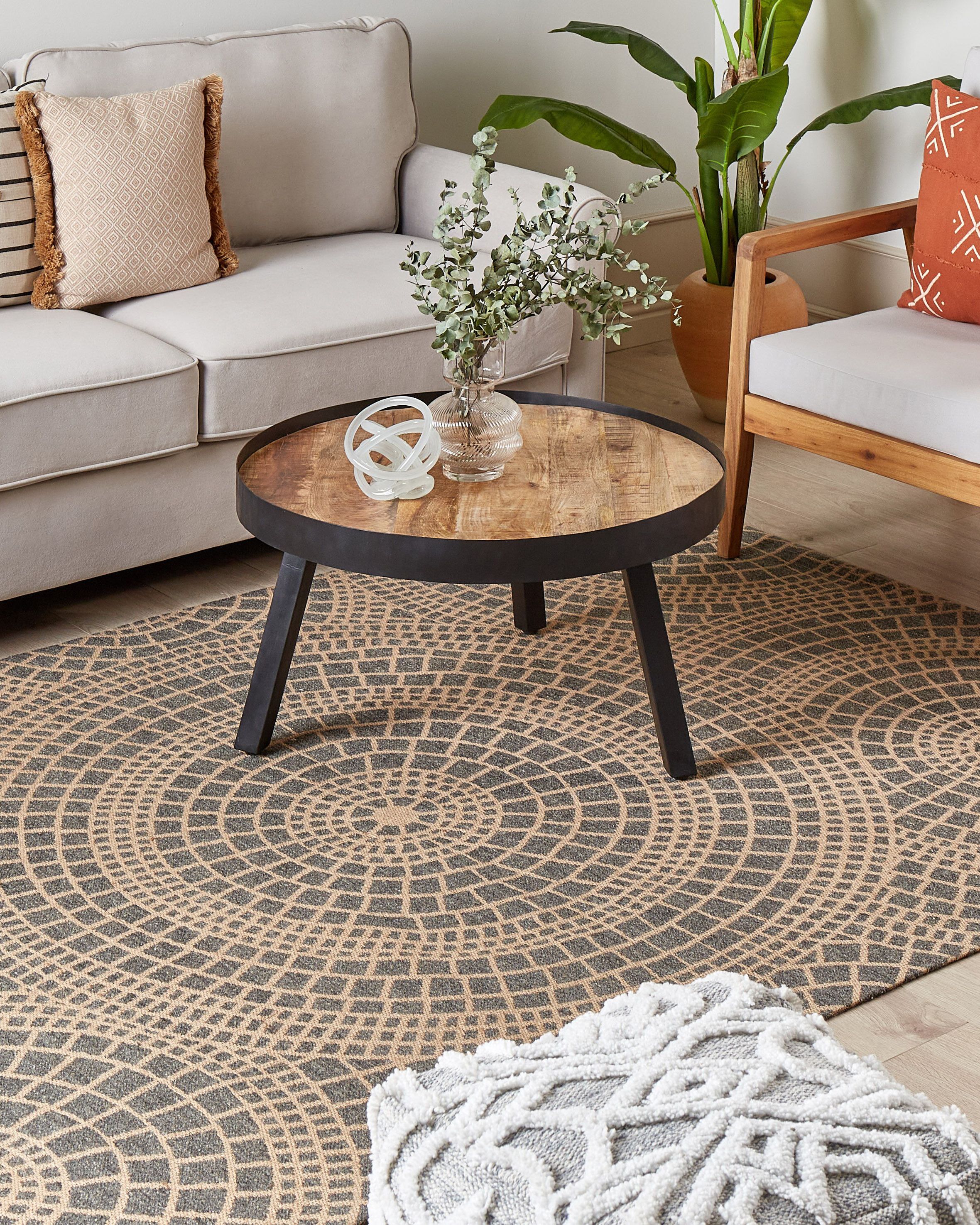 Covor împletit - ARIBA Grey Beige 160 x 230 cm Jute