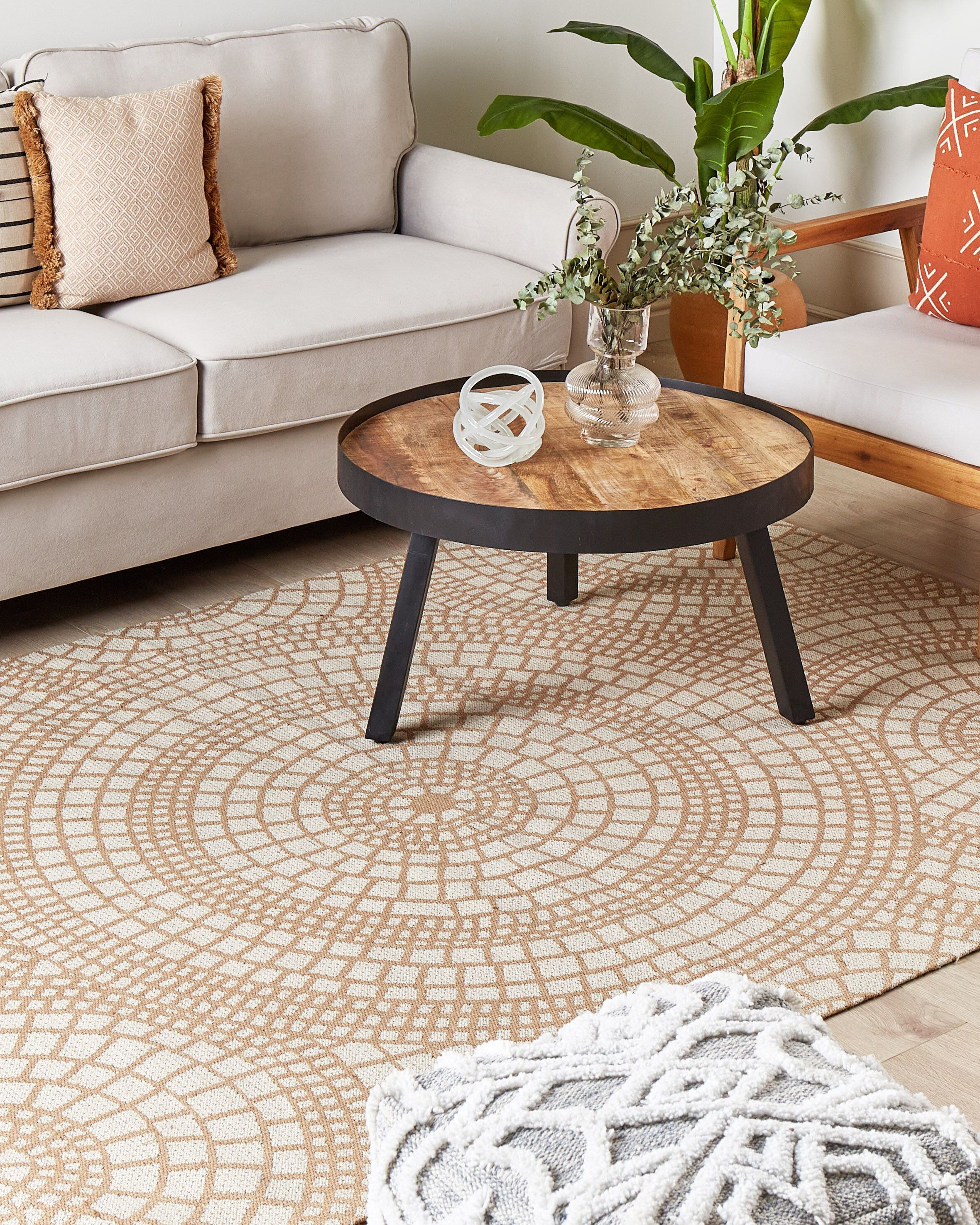 Covor împletit - ARIBA Rug White Beige 160 x 230 cm Jute