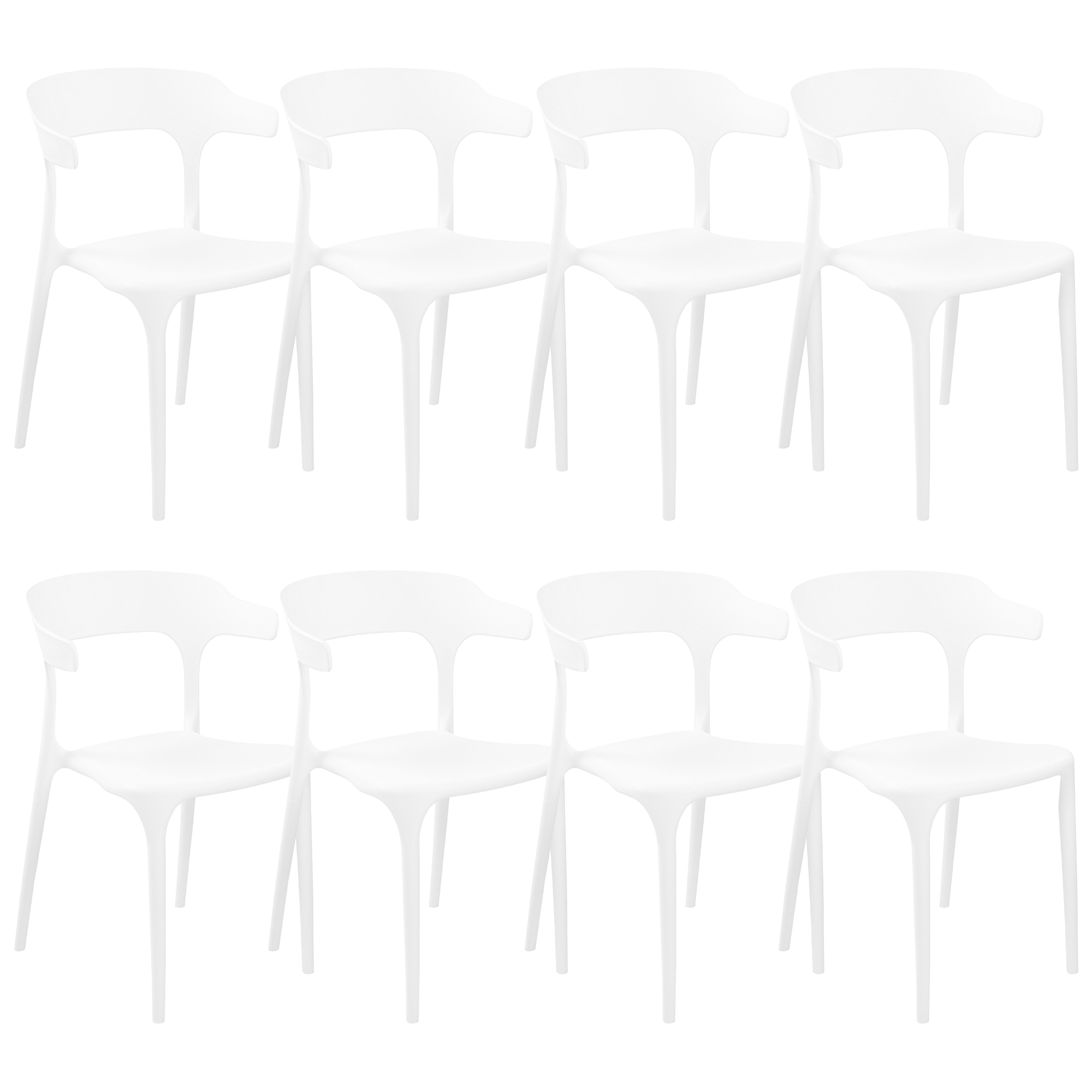 Set de 8 scaune dining GUBBIO Alb [2]