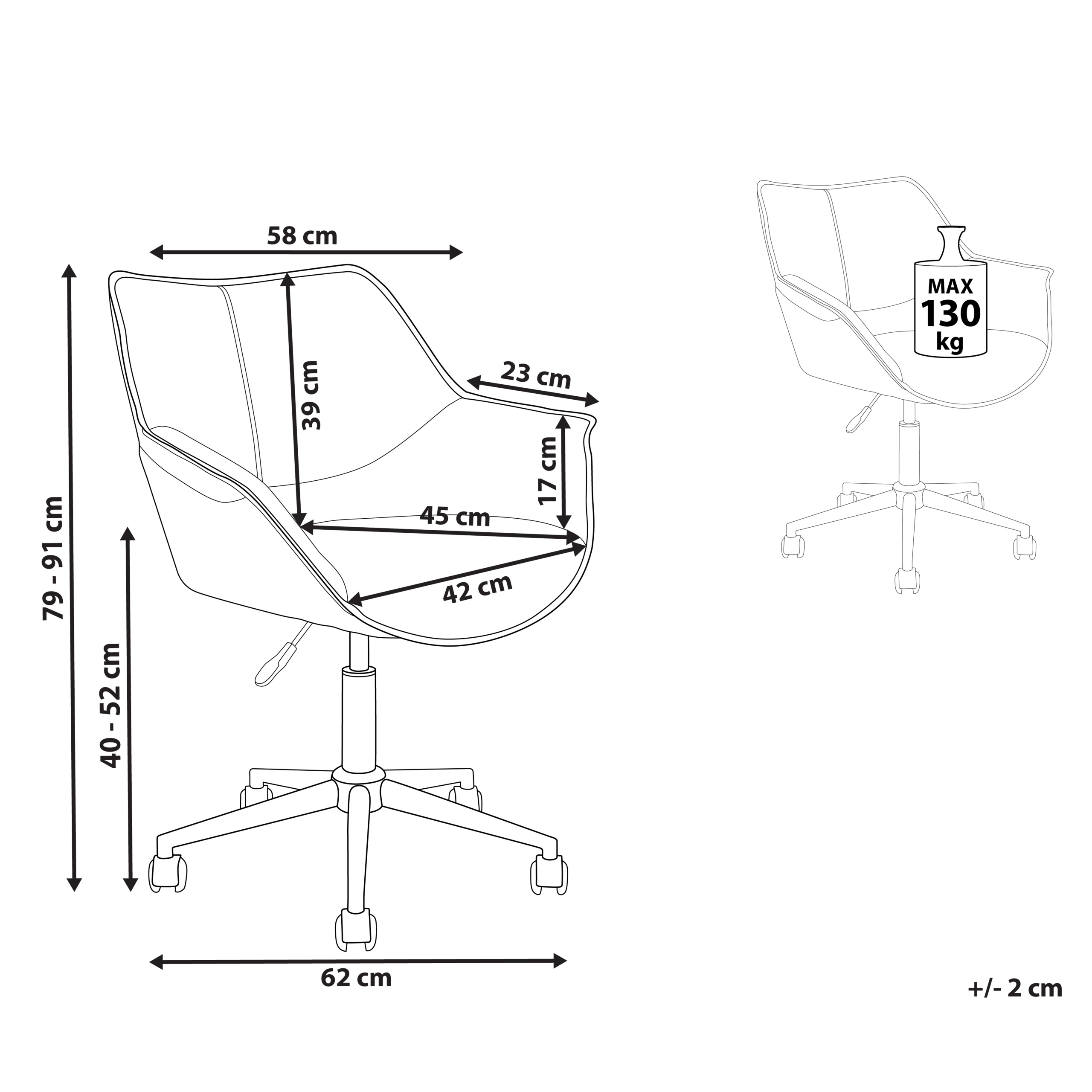 Office chair NEWDALE Eco-leather Black [3]