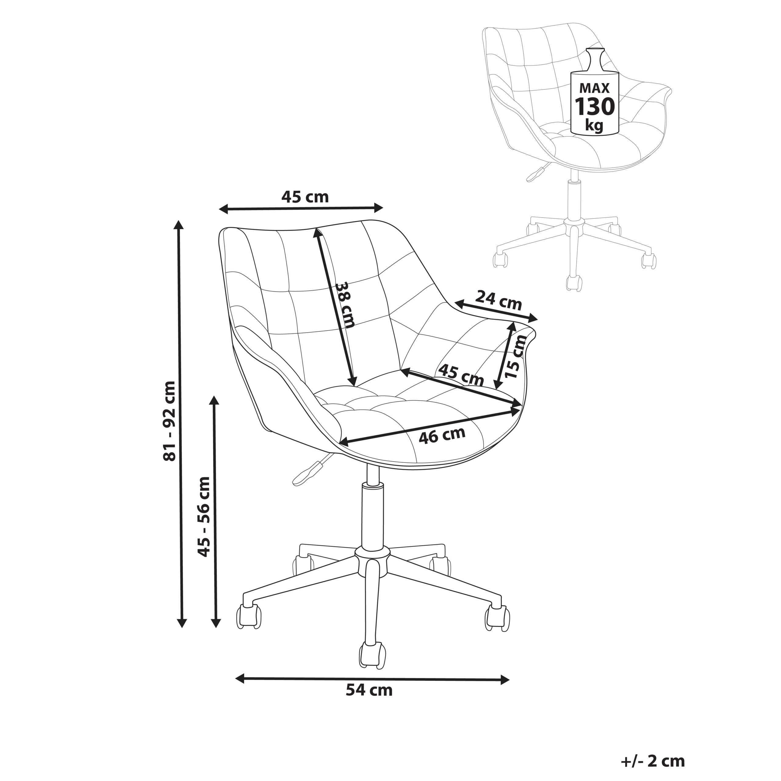 Office chair LABELLE Velvet Pink [3]