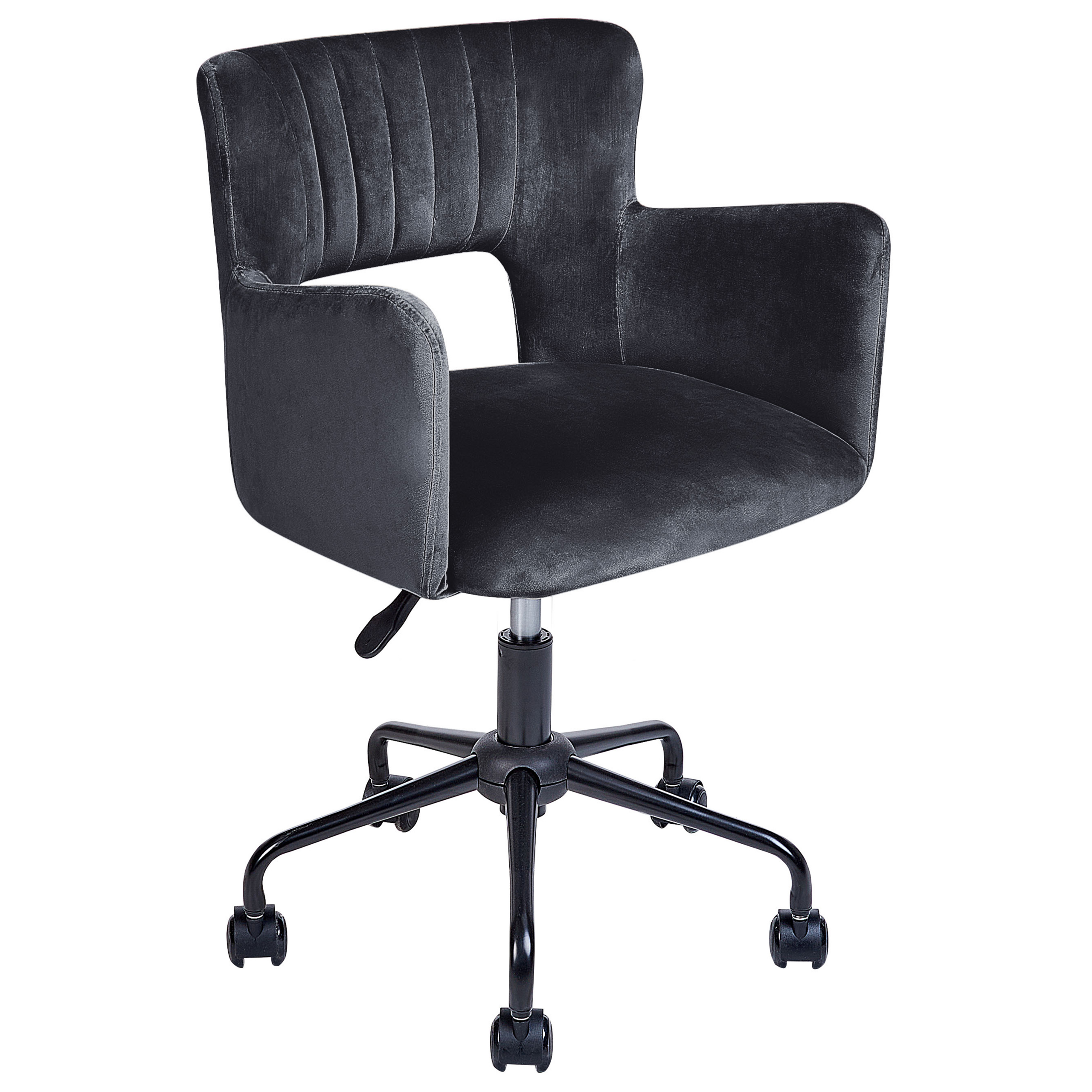 Scaun de birou SANILAC Catifea Negru [5]