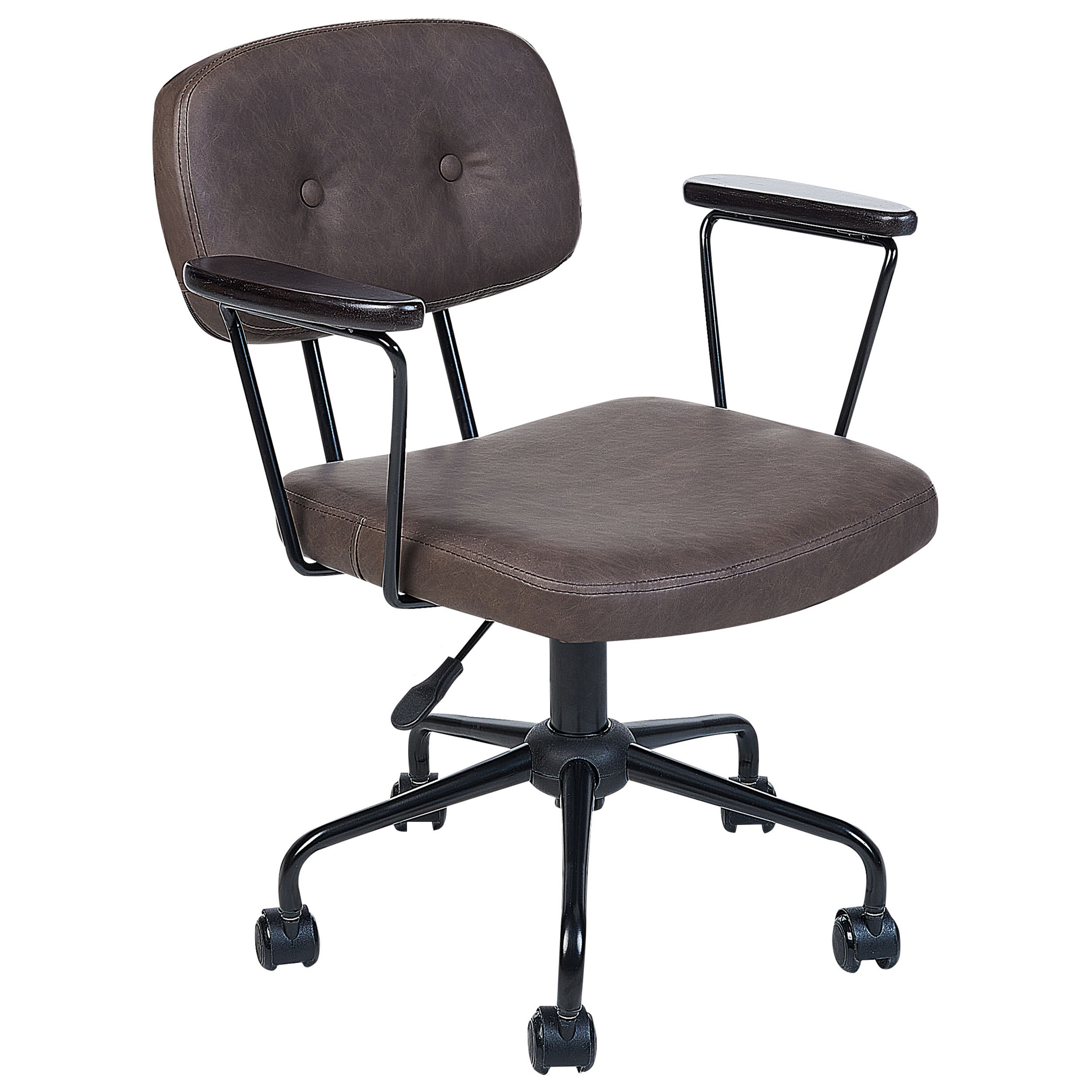 Office chair ALGERITA Eco-leather Dark Brown [2]