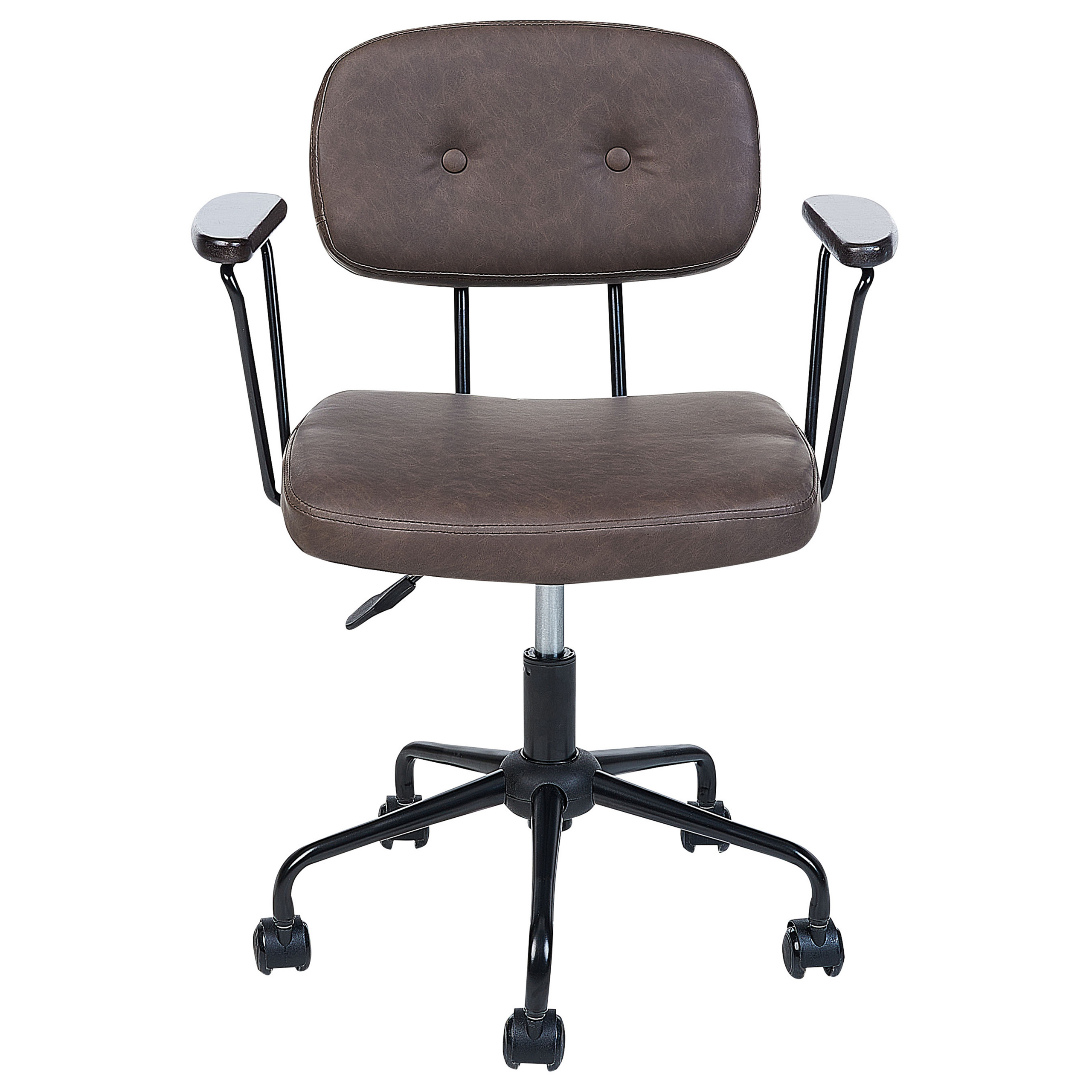 Office chair ALGERITA Eco-leather Dark Brown [4]