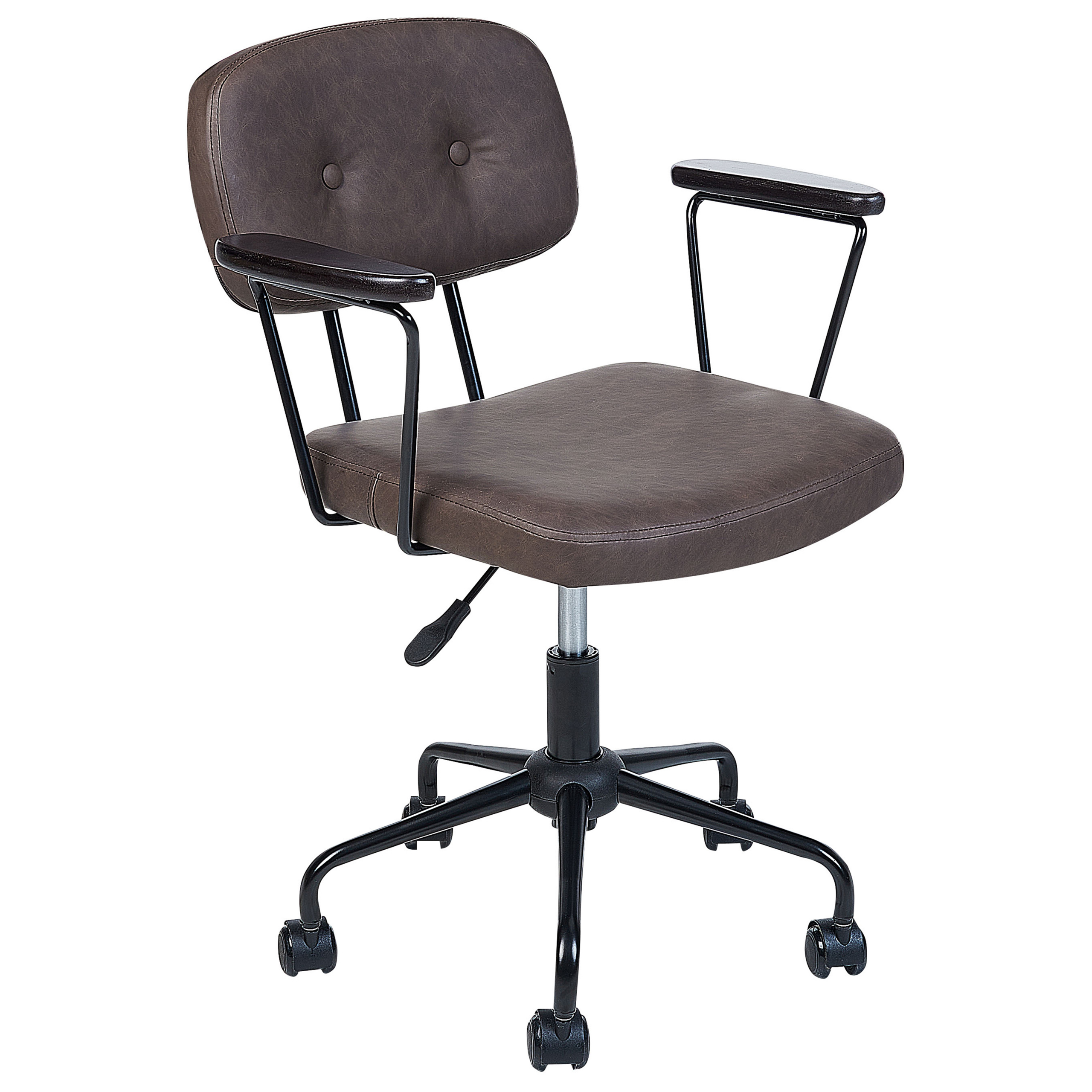 Office chair ALGERITA Eco-leather Dark Brown [5]