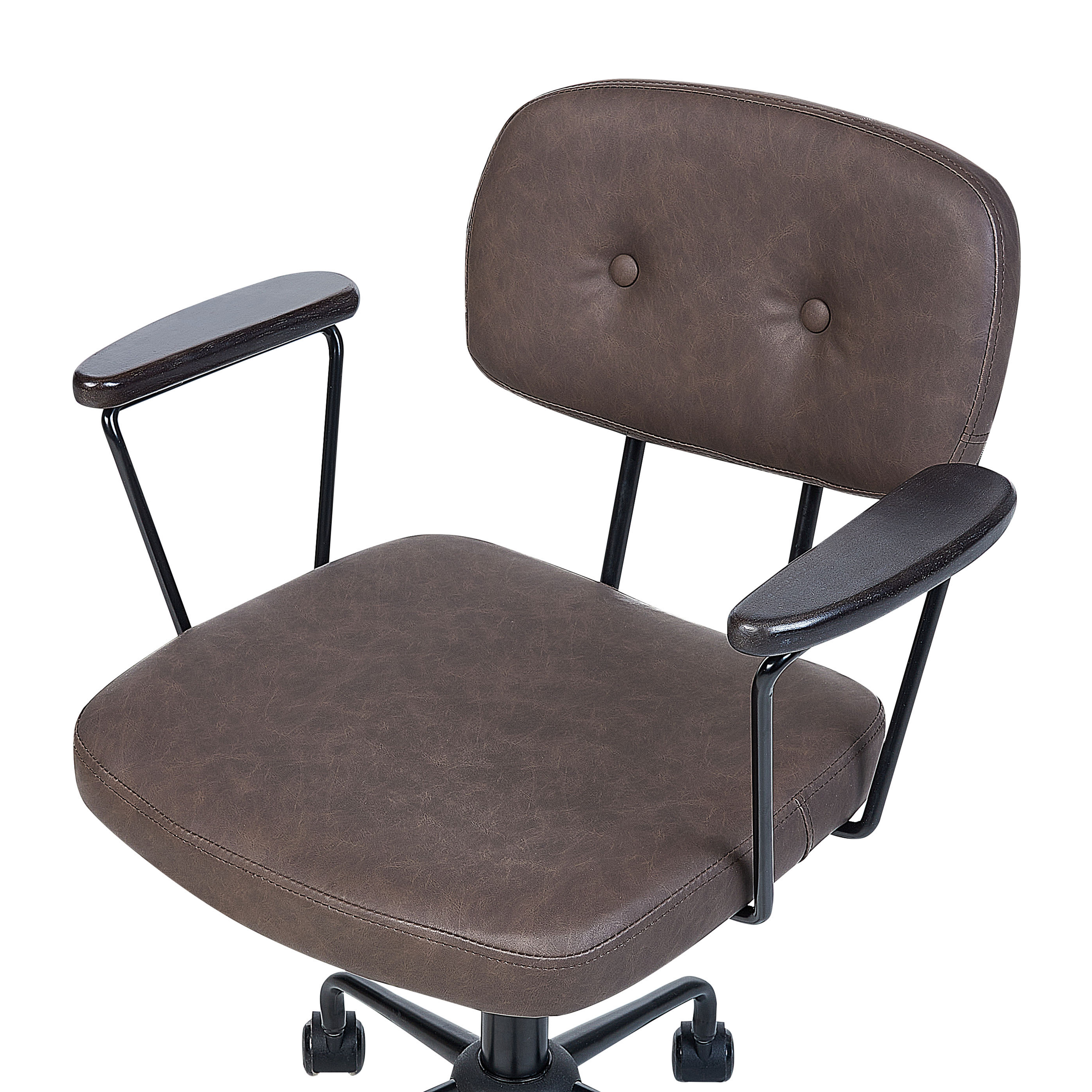 Office chair ALGERITA Eco-leather Dark Brown [7]