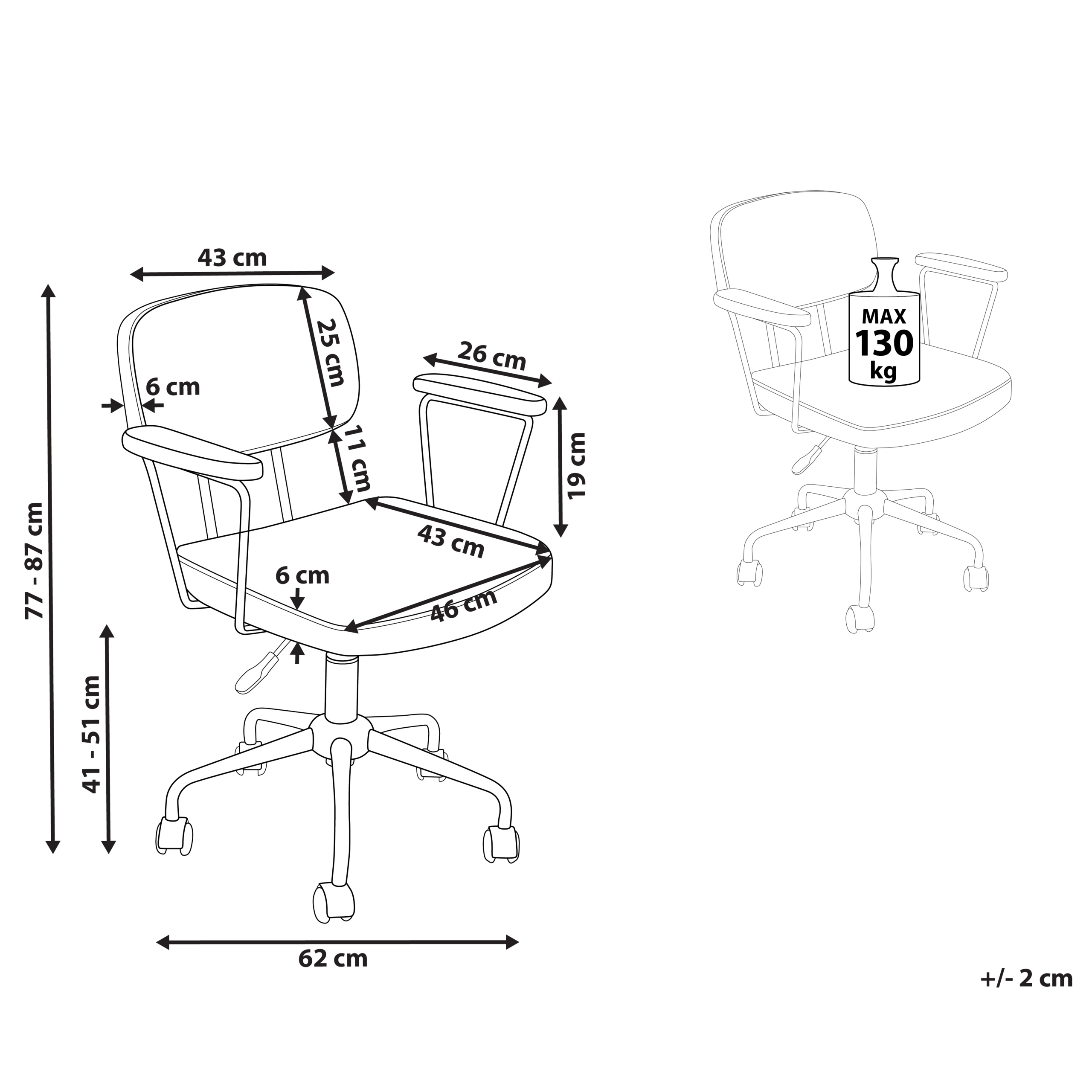Office chair ALGERITA Eco-leather Dark Brown [3]