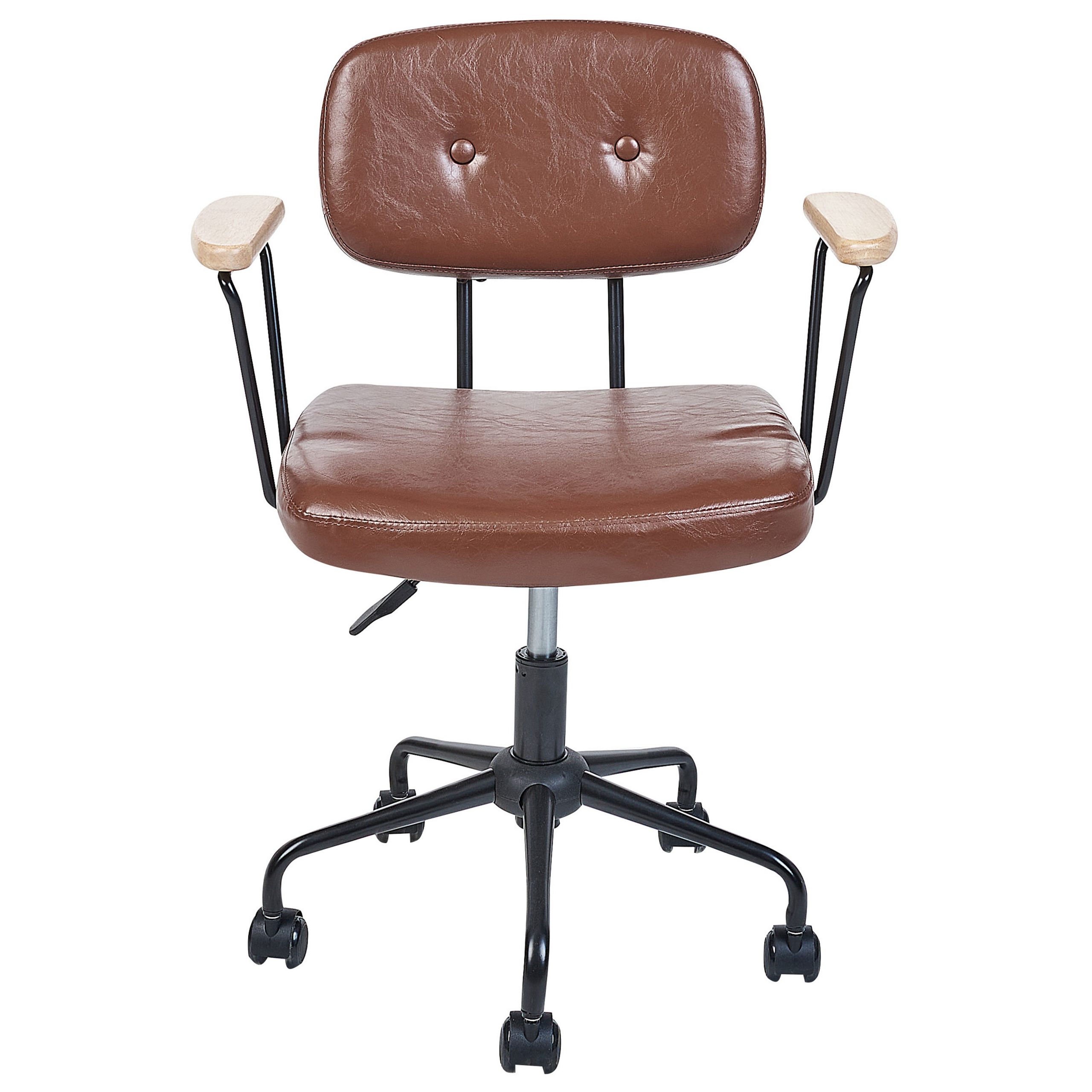 Office Stool ALGERITA Eco-leather Brown [4]