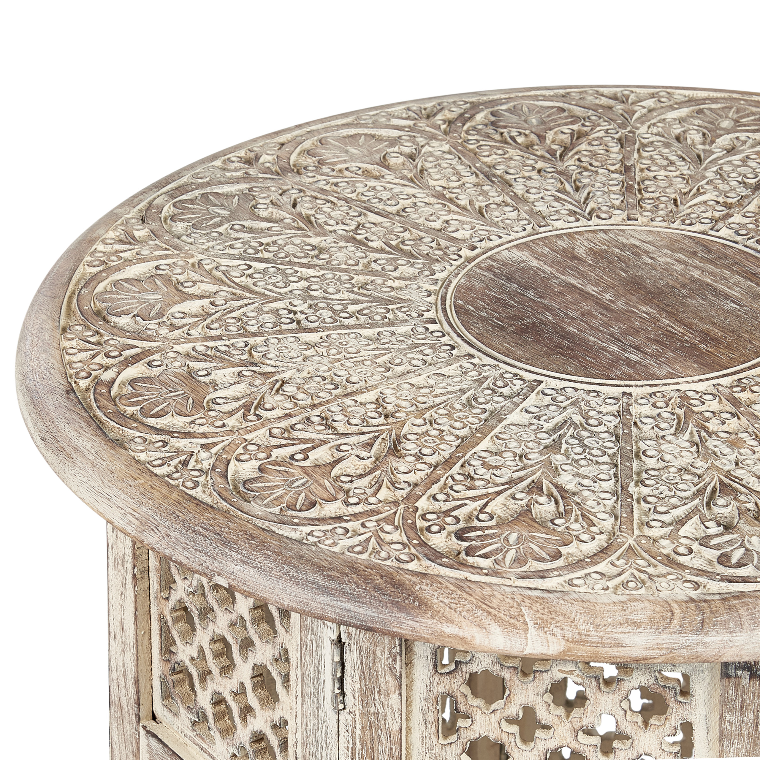 Masă laterală SANTRA Lemn de mango Maro deschis [4]