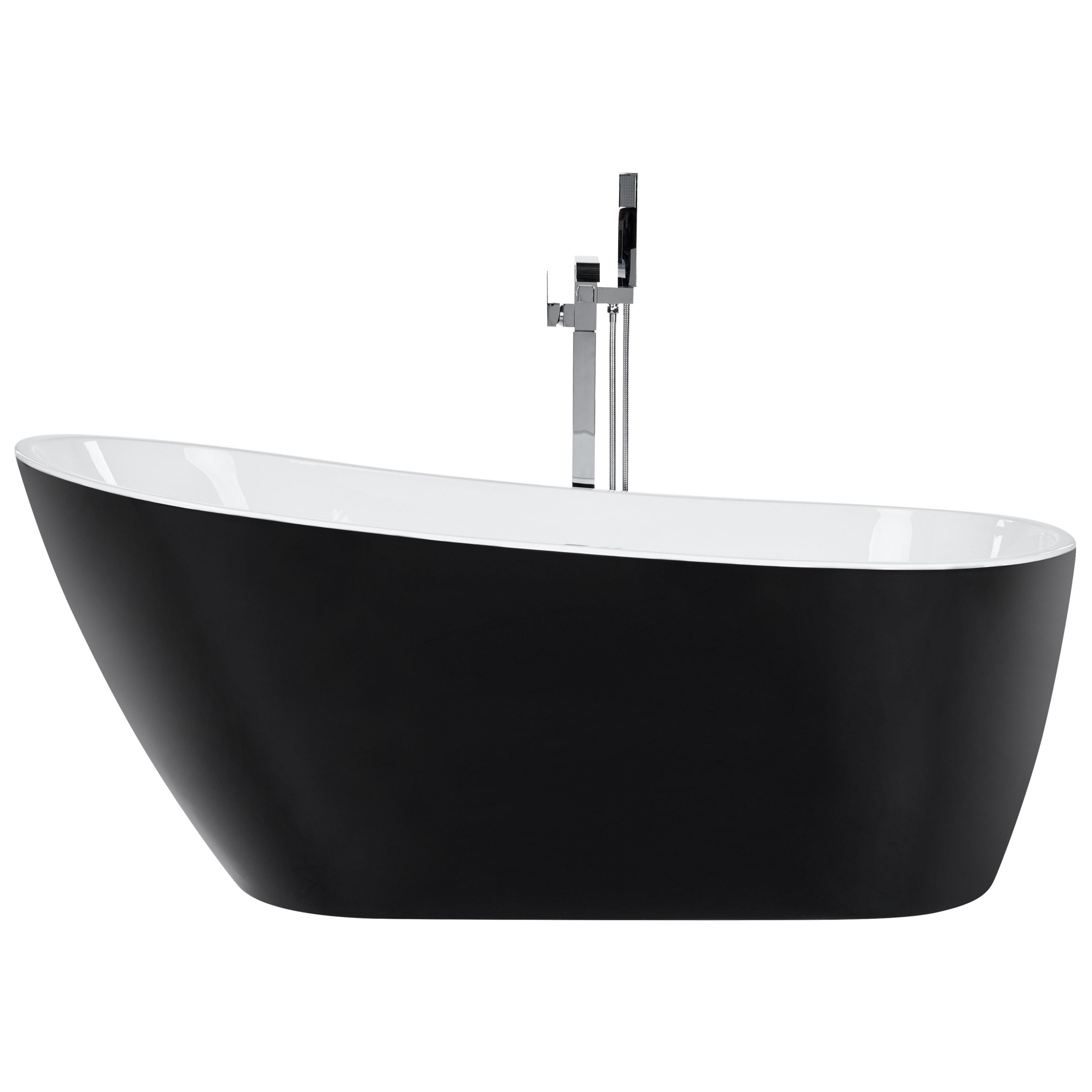 Cadă freestanding SOLARTE 170 x 78 cm Negru/Alb [4]