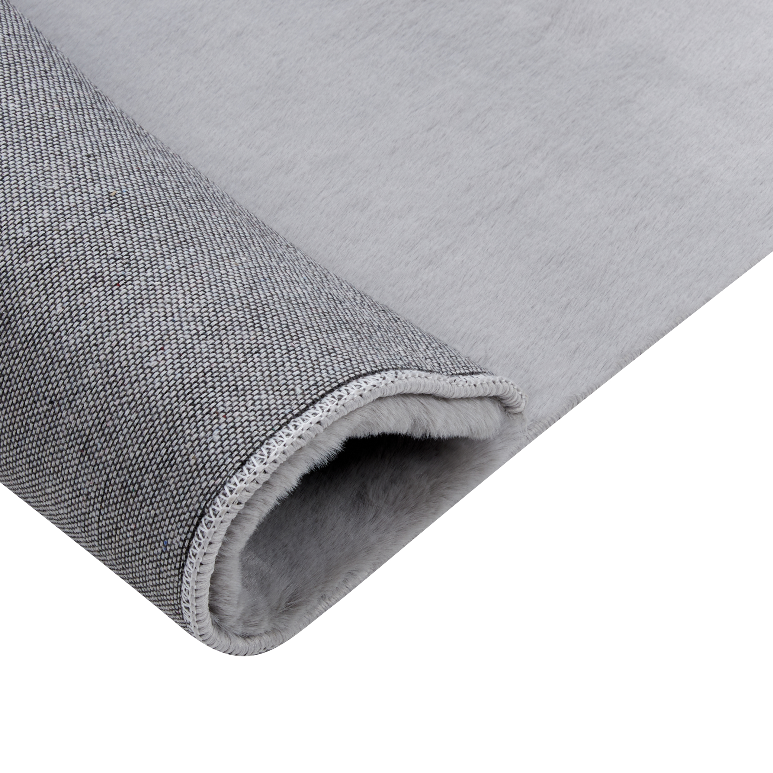 MIRPUR Grey faux fur rug 80 x 150 cm [5]