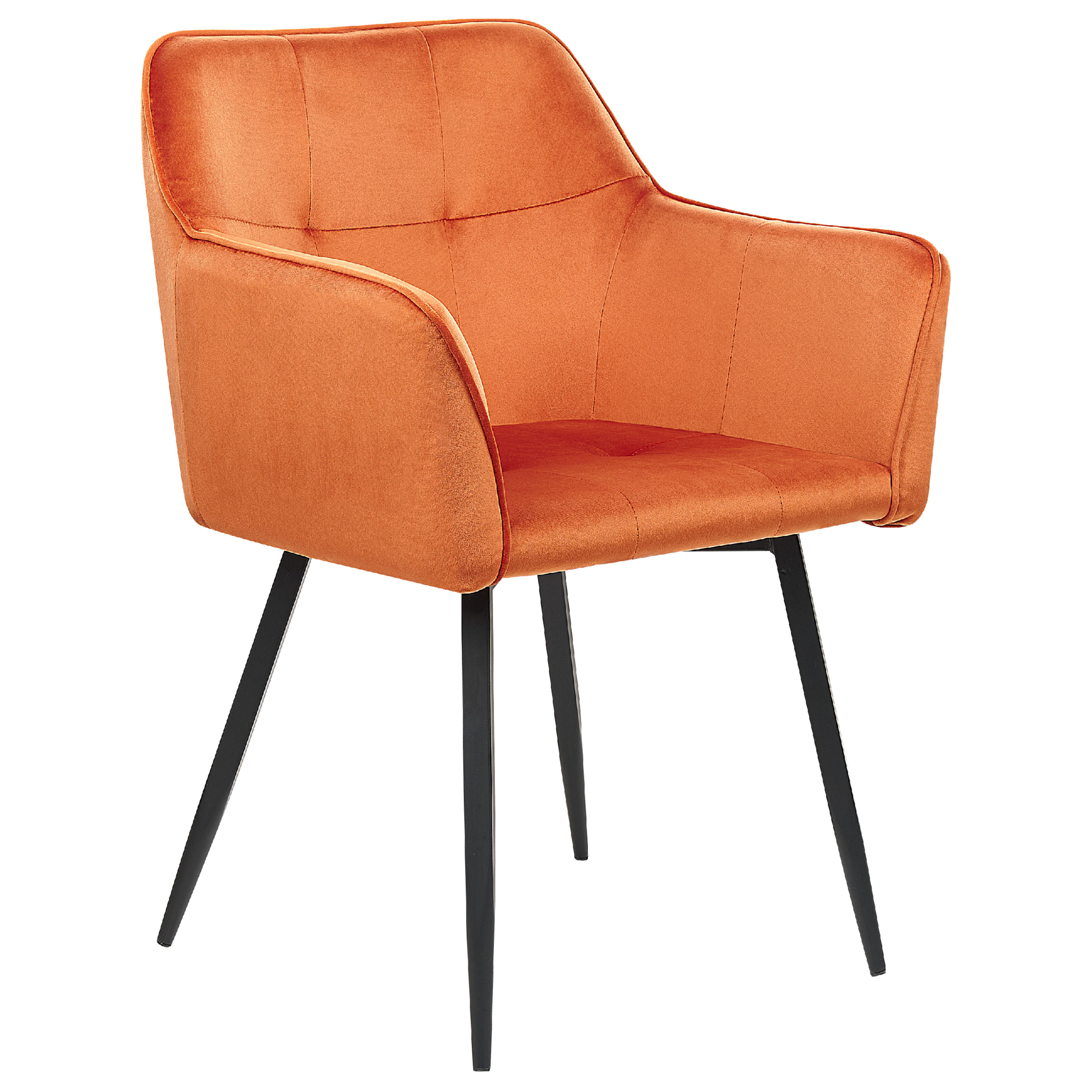 Set of 2 JASMIN dining chairs Velvet Orange [5]
