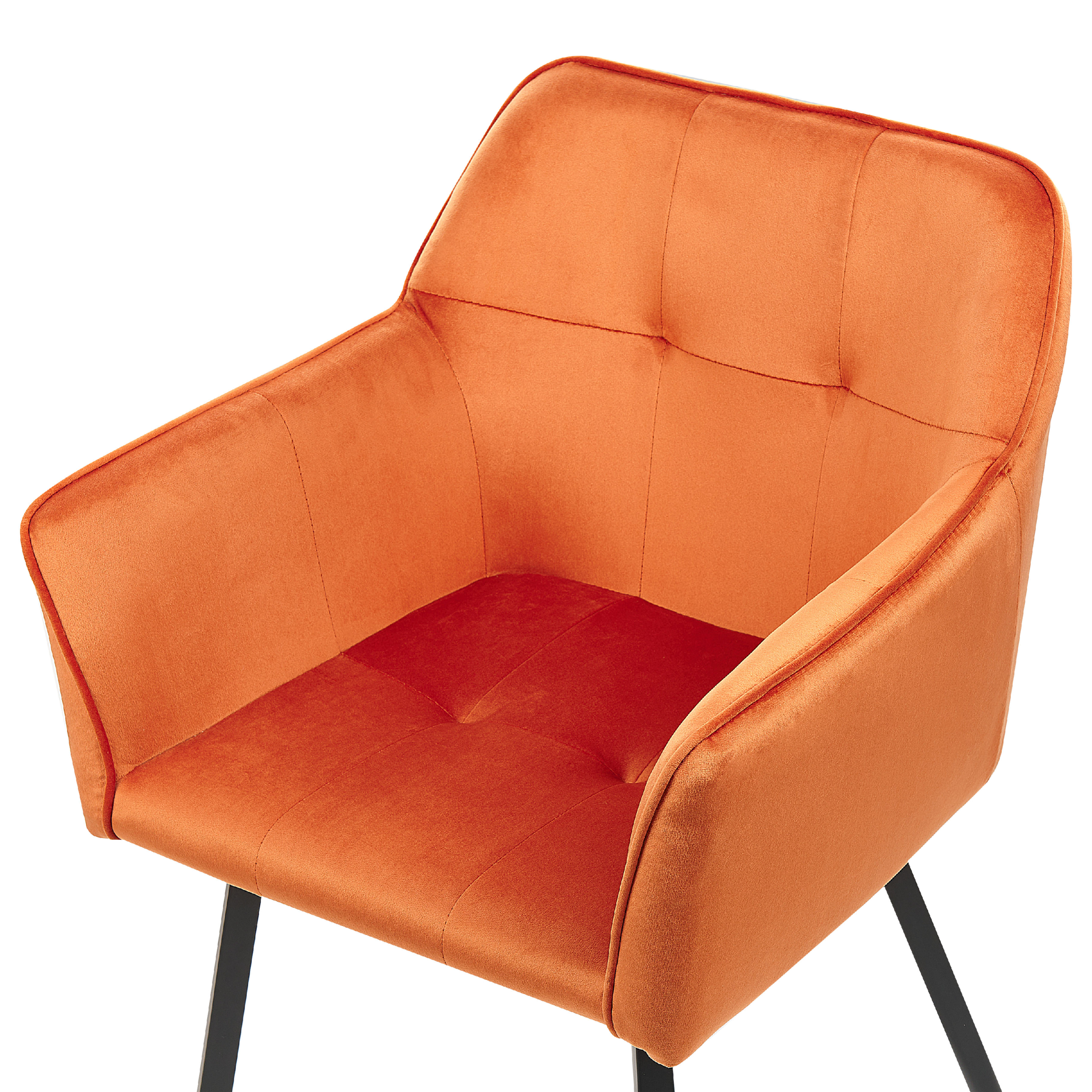 Set of 2 JASMIN dining chairs Velvet Orange [7]