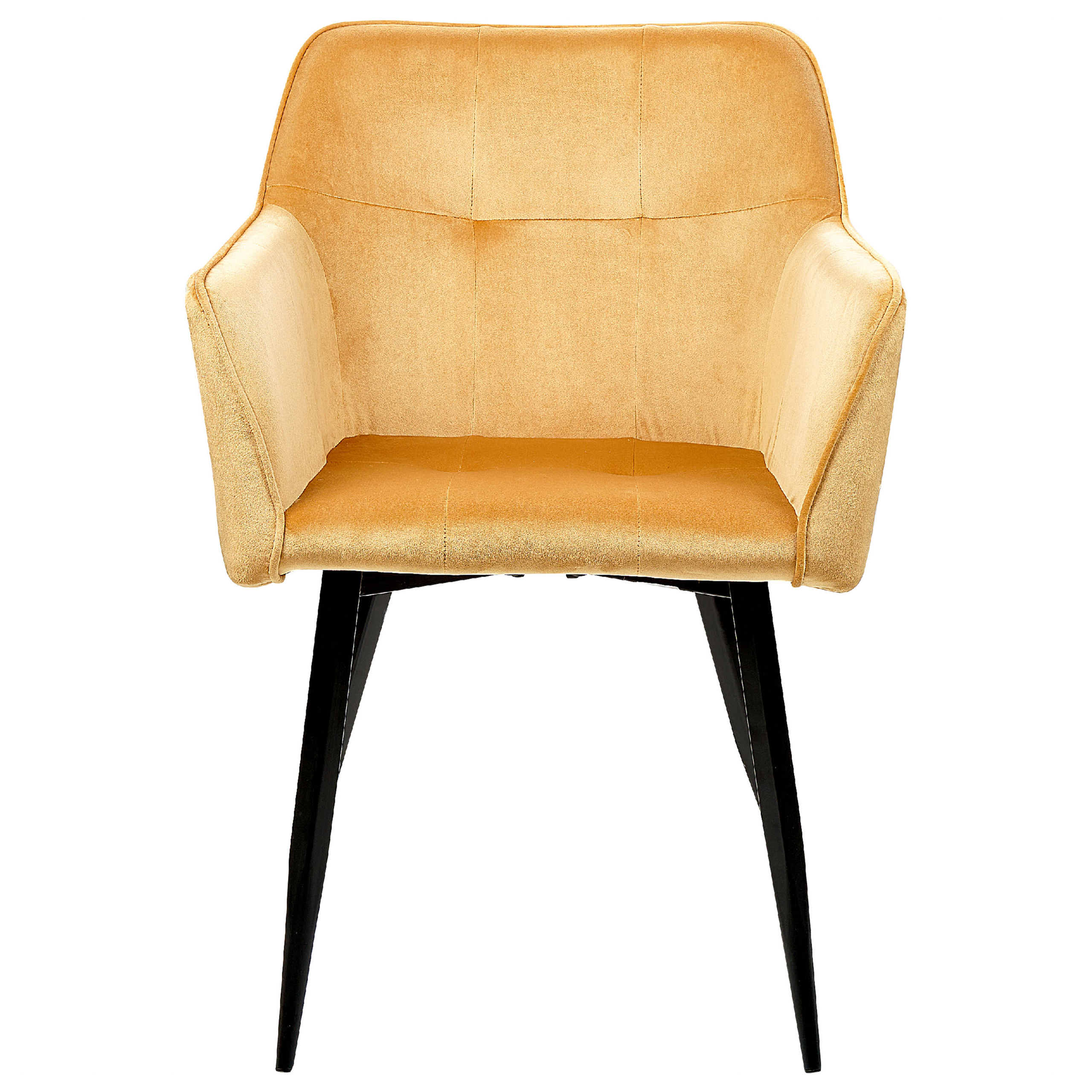 Set de 2 scaune dining JASMIN Catifea Galben muștar [4]