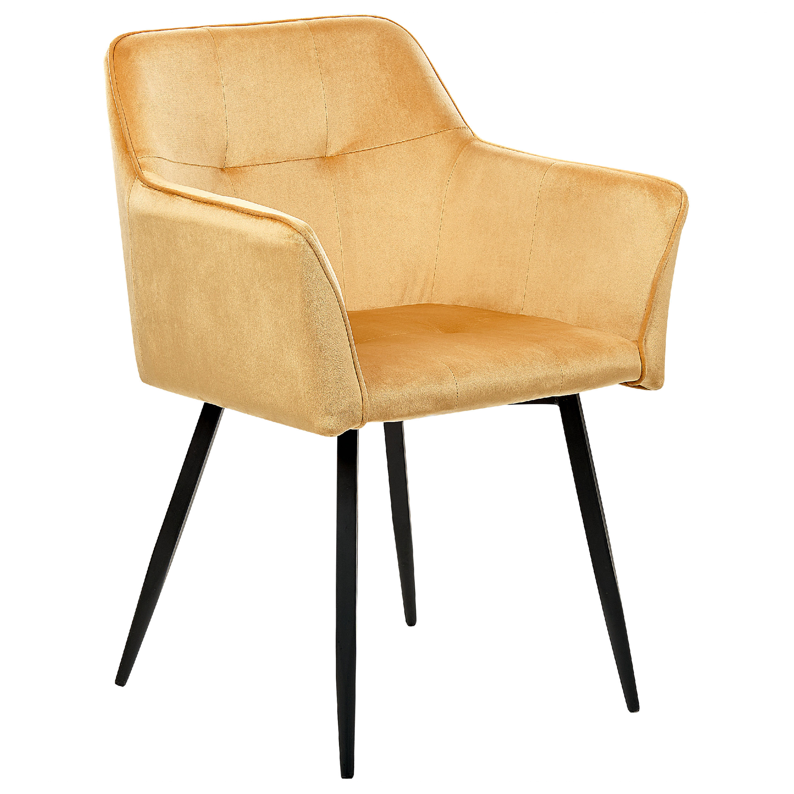 Set de 2 scaune dining JASMIN Catifea Galben muștar [5]