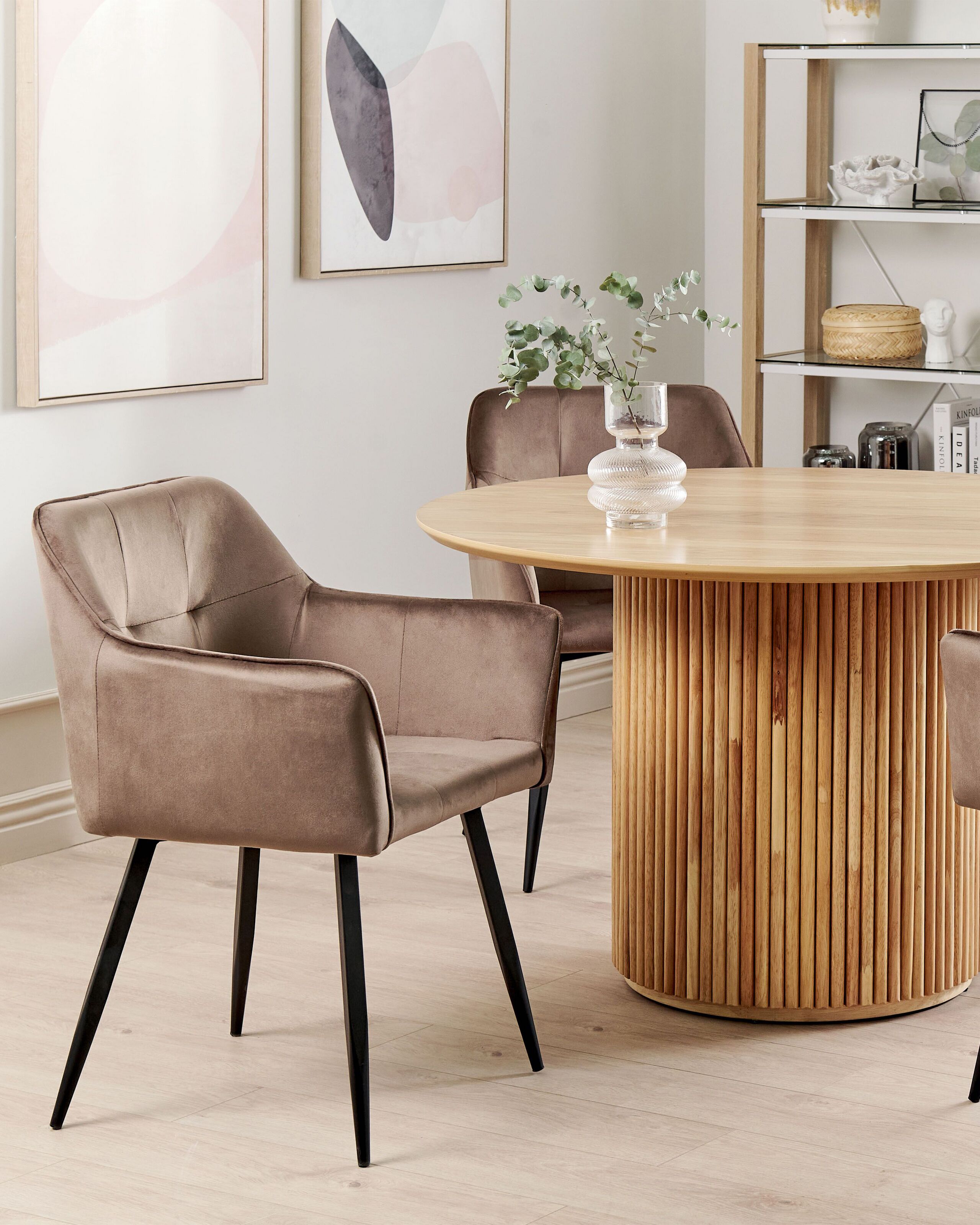 Scaun dining - Set de 2 scaune dining JASMIN Catifea Maro