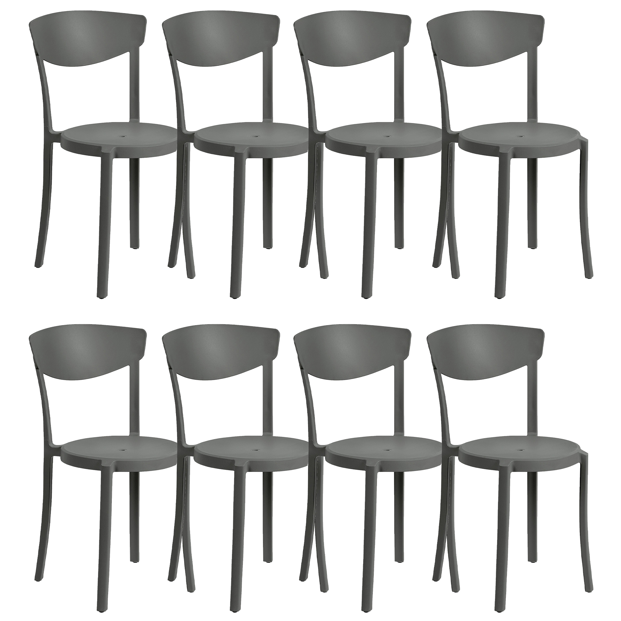 Set of 8 VIESTE Dining Chairs Dark Grey [2]