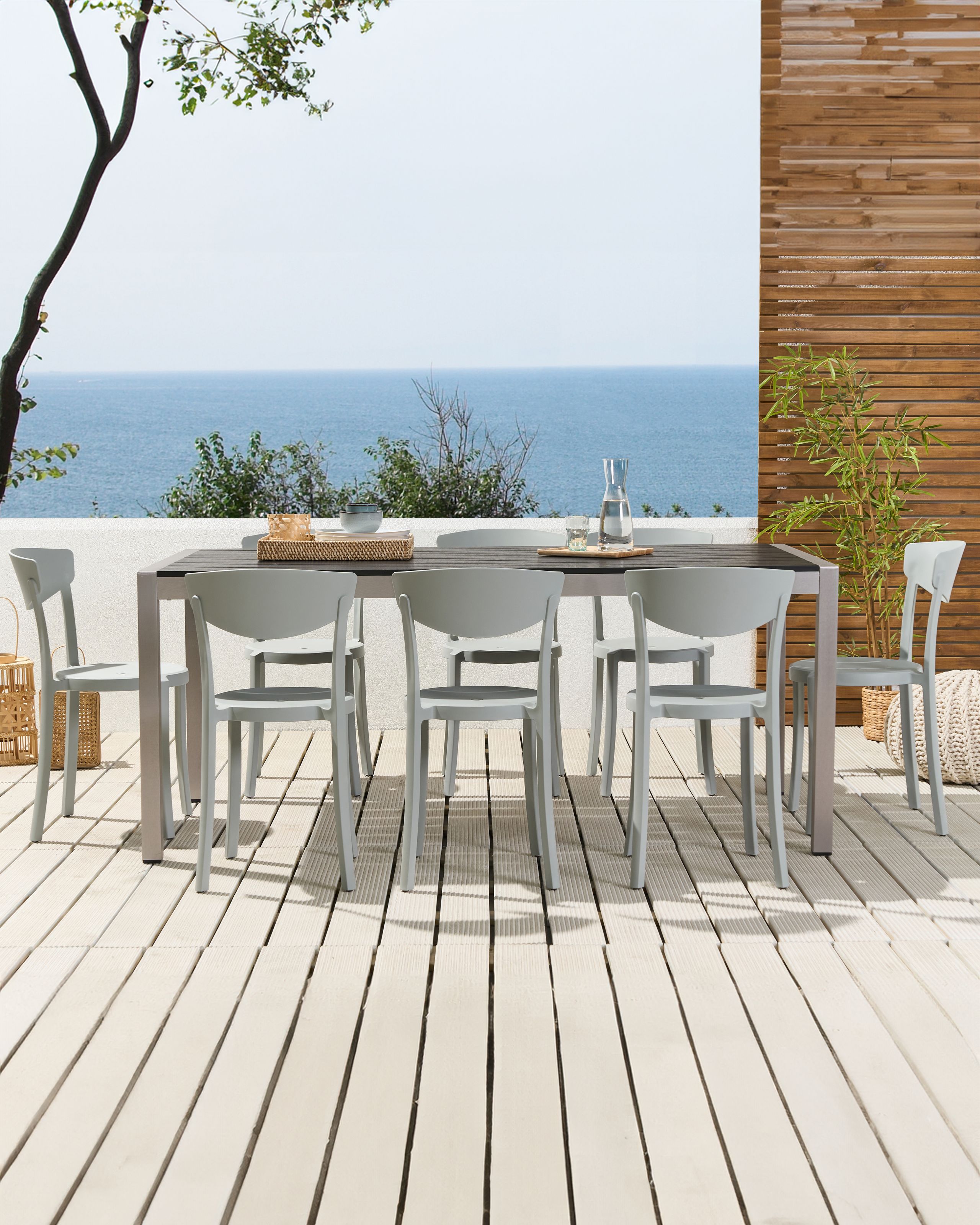 Scaun dining - Set of 8 VIESTE Dining Stools Light Grey