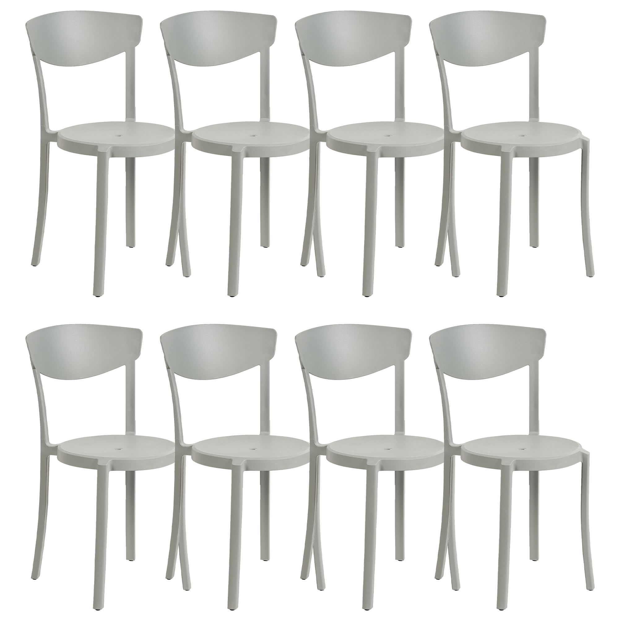Set of 8 VIESTE Dining Stools Light Grey [2]