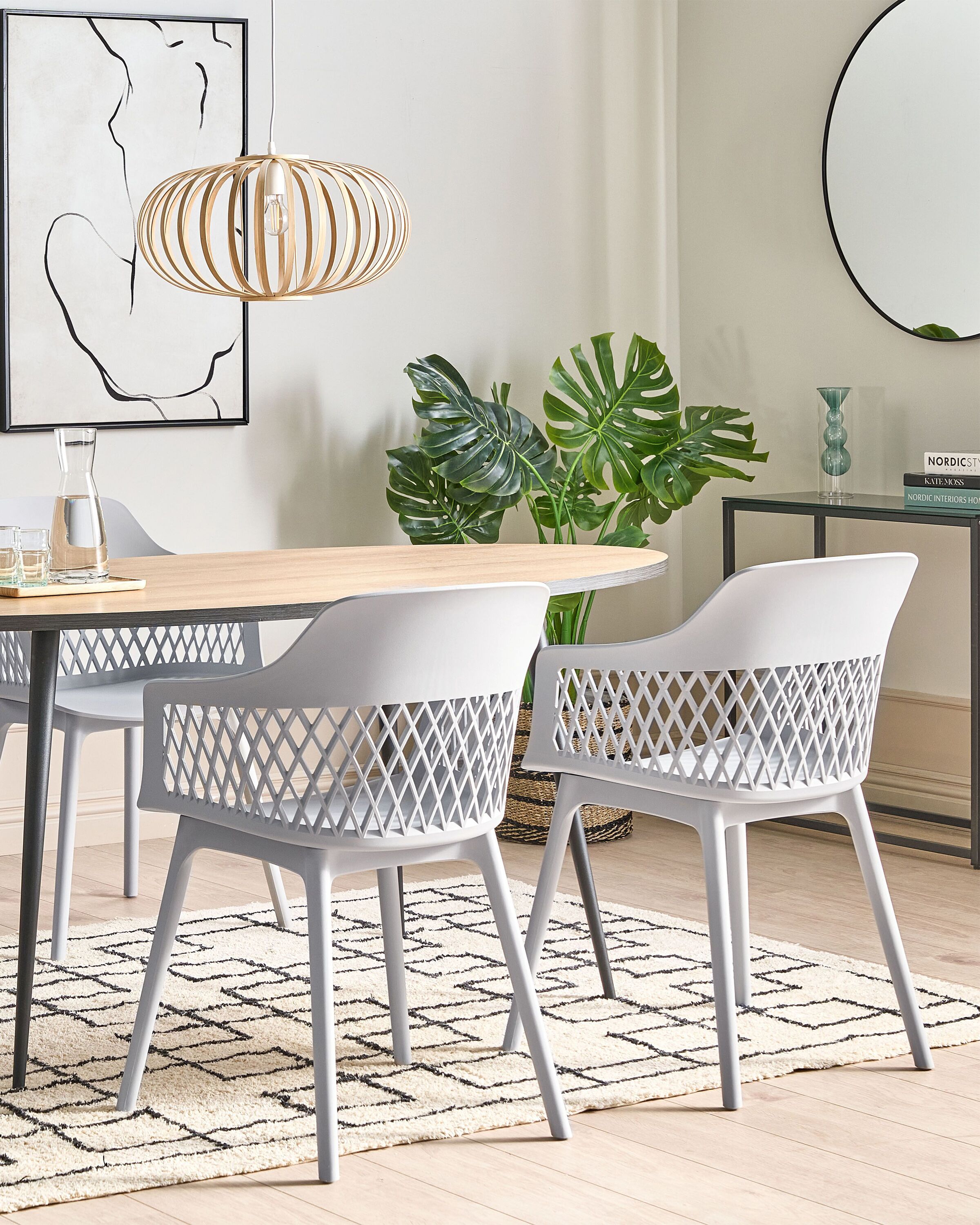 Scaun dining - Set of 2 dining chairs ALMIRA Light Grey