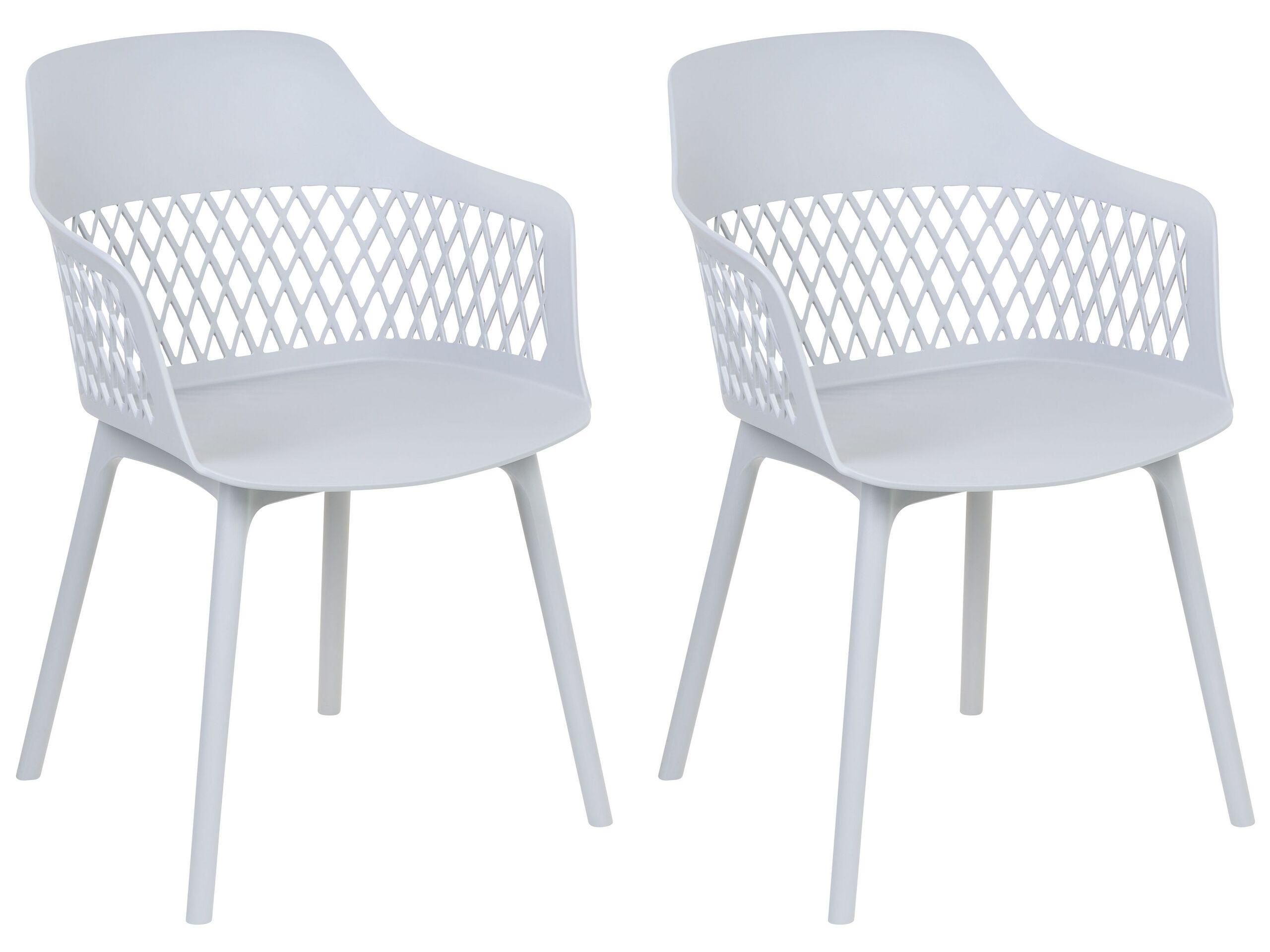 Set of 2 dining chairs ALMIRA Light Grey [2]