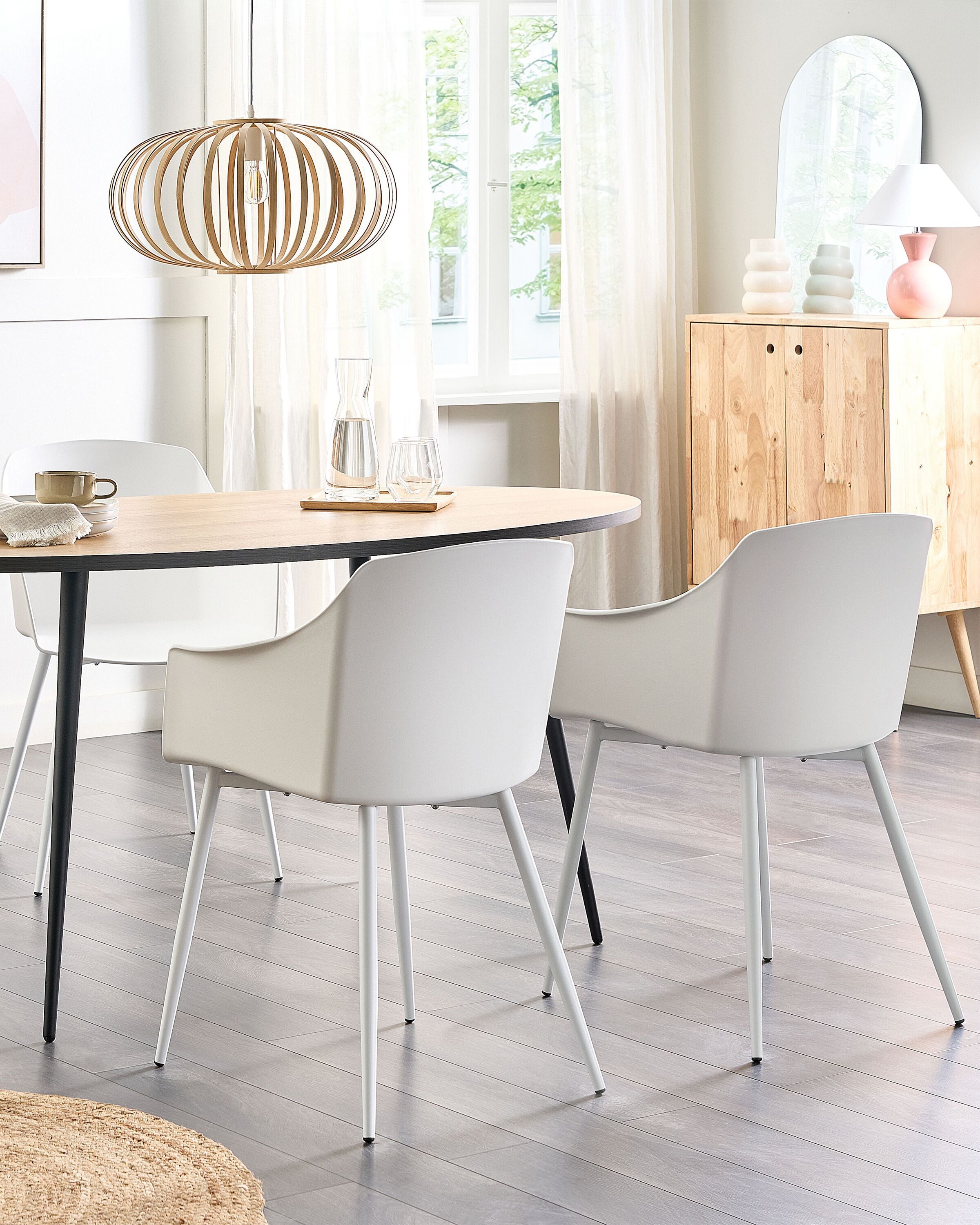 Scaun dining - Set de 2 scaune dining FONDA Alb