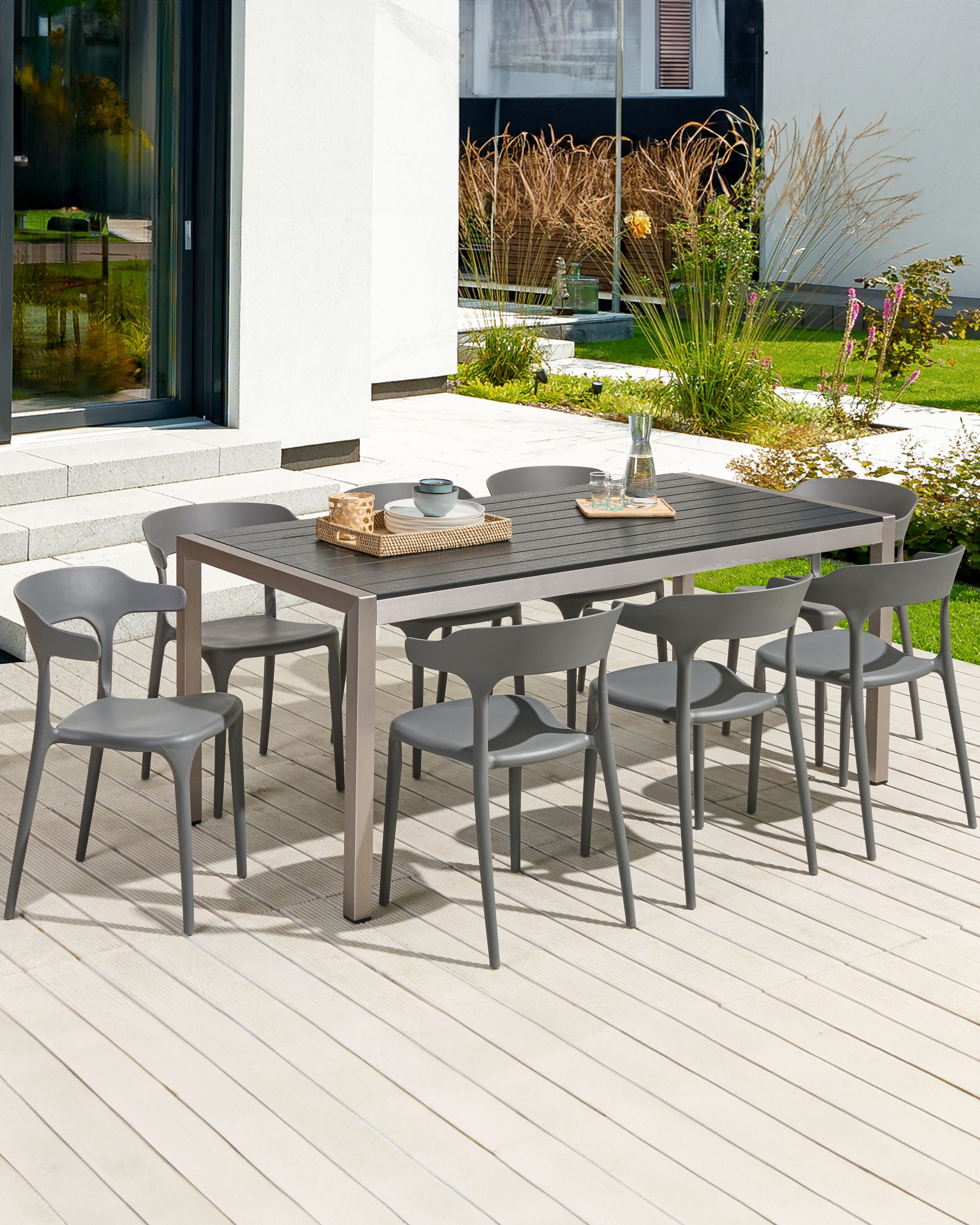 Scaun dining - Set of 8 dining chairs GUBBIO Grey