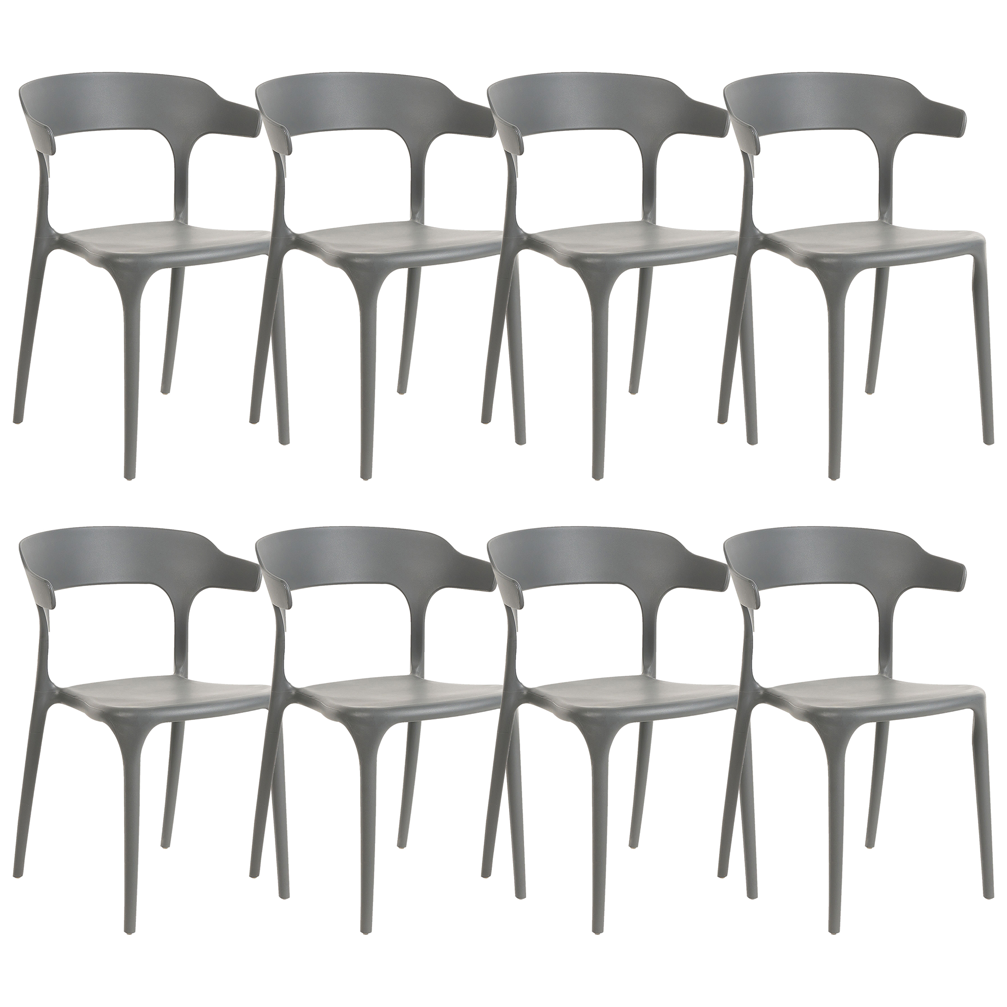 Set of 8 dining chairs GUBBIO Grey [2]