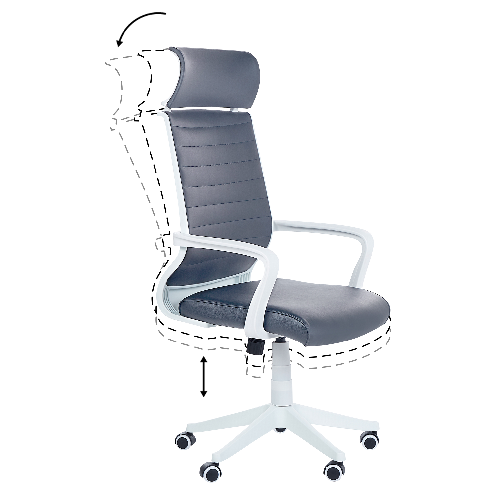 Ergonomic chair LEADER Eco-leather Grey [6]