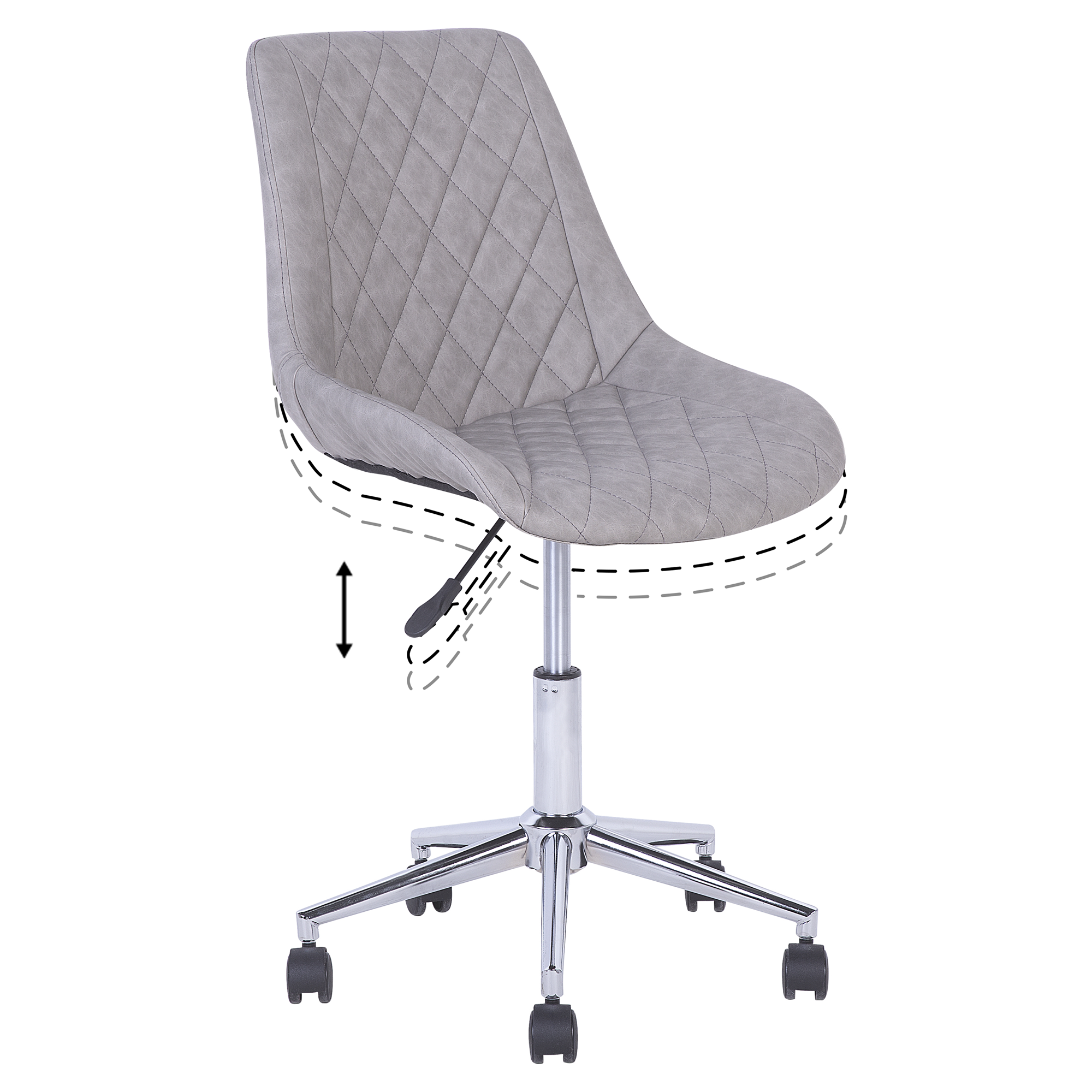 Office chair MARIBEL Eco-leather Light Grey [7]
