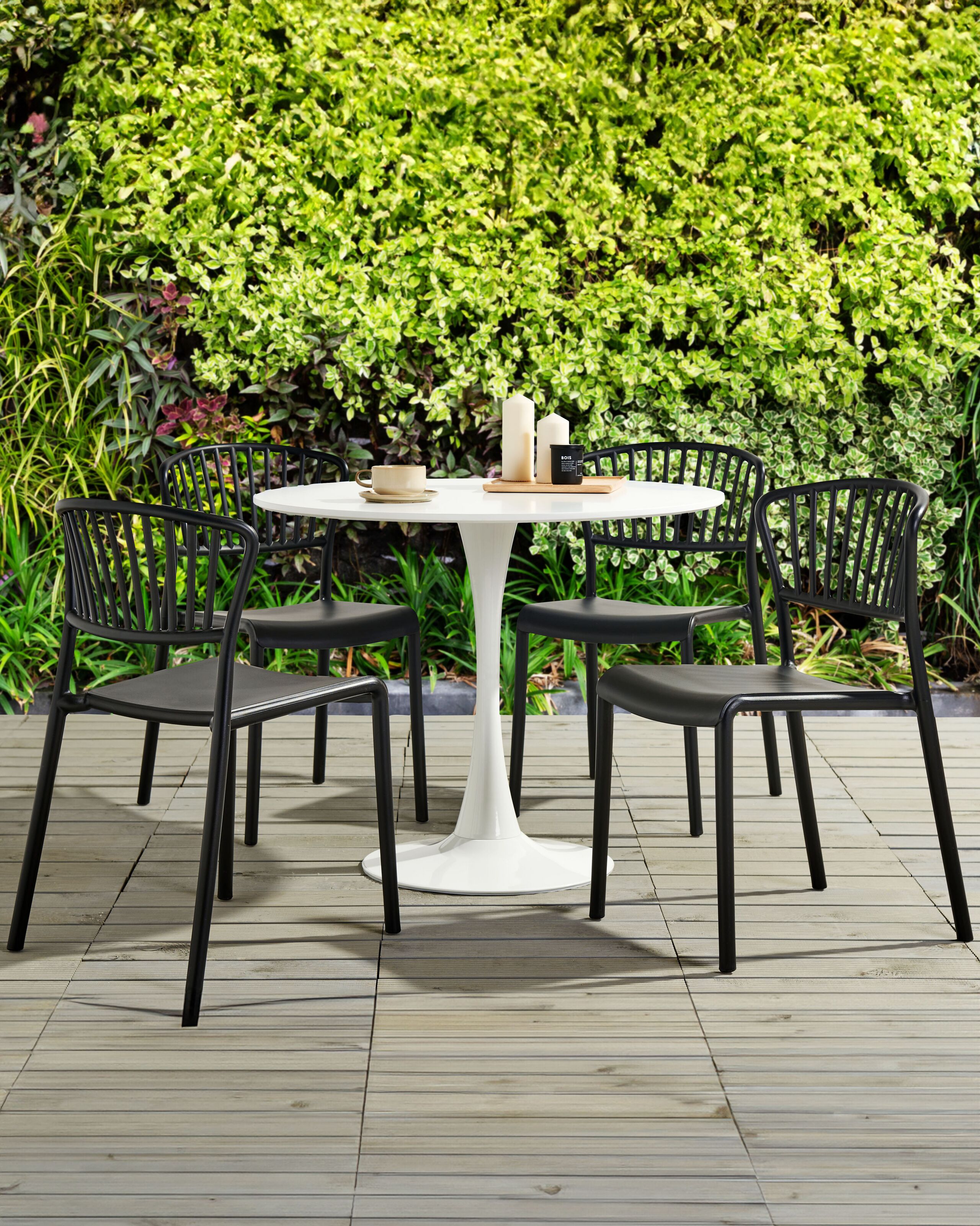 Scaun dining - Set of 4 garden chairs GELA Black