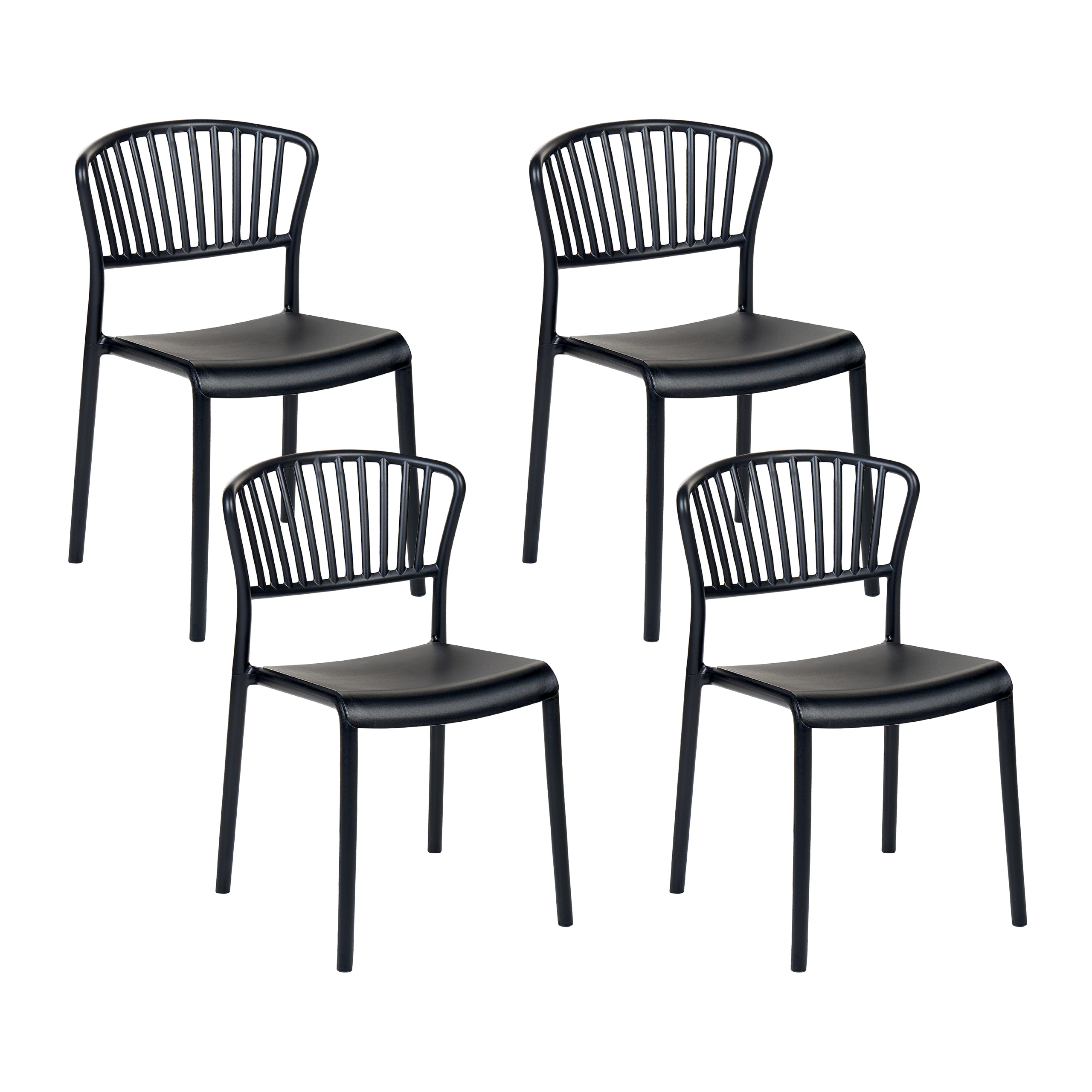 Set of 4 garden chairs GELA Black [2]