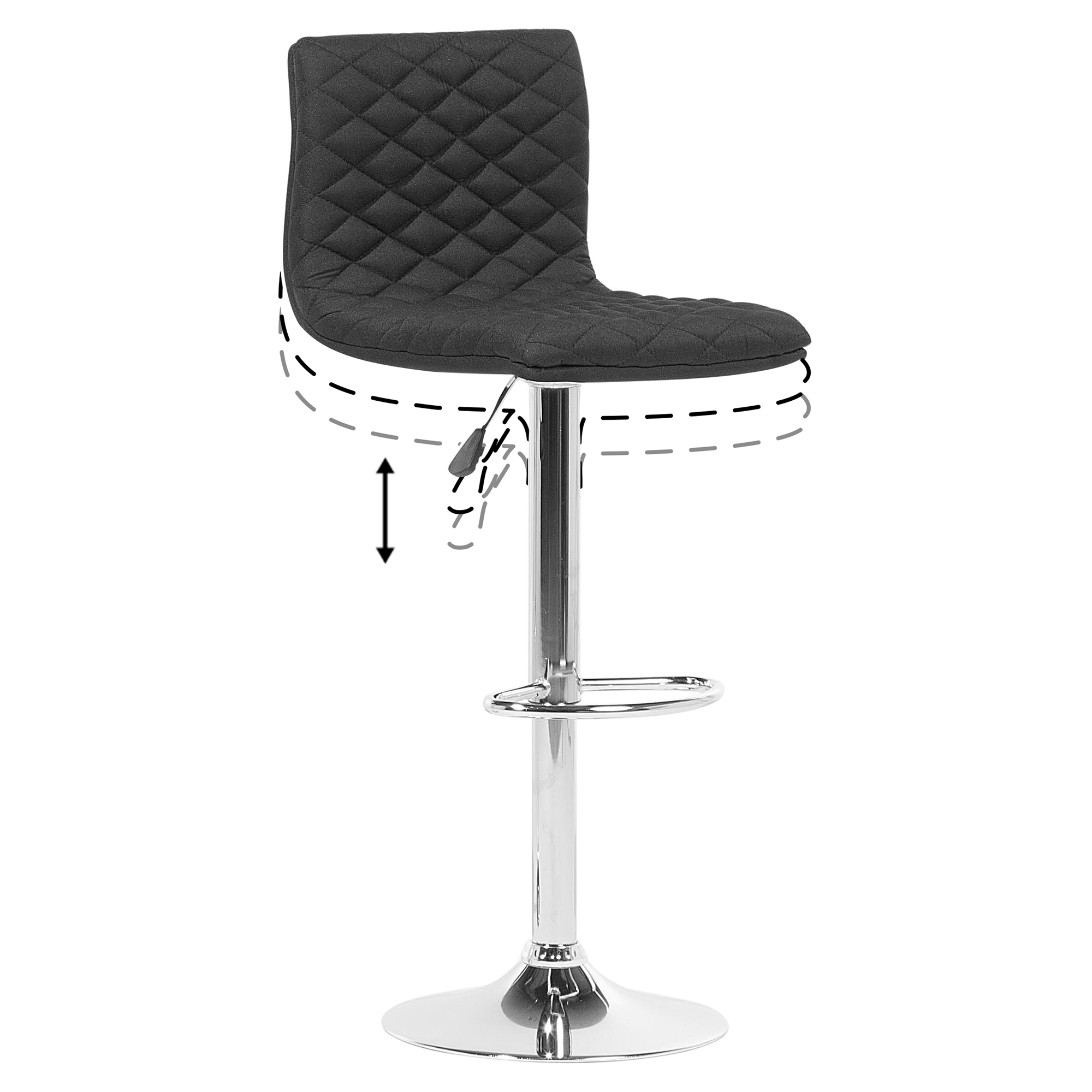 Set of 2 ORLANDO bar stools Swivel Black [8]