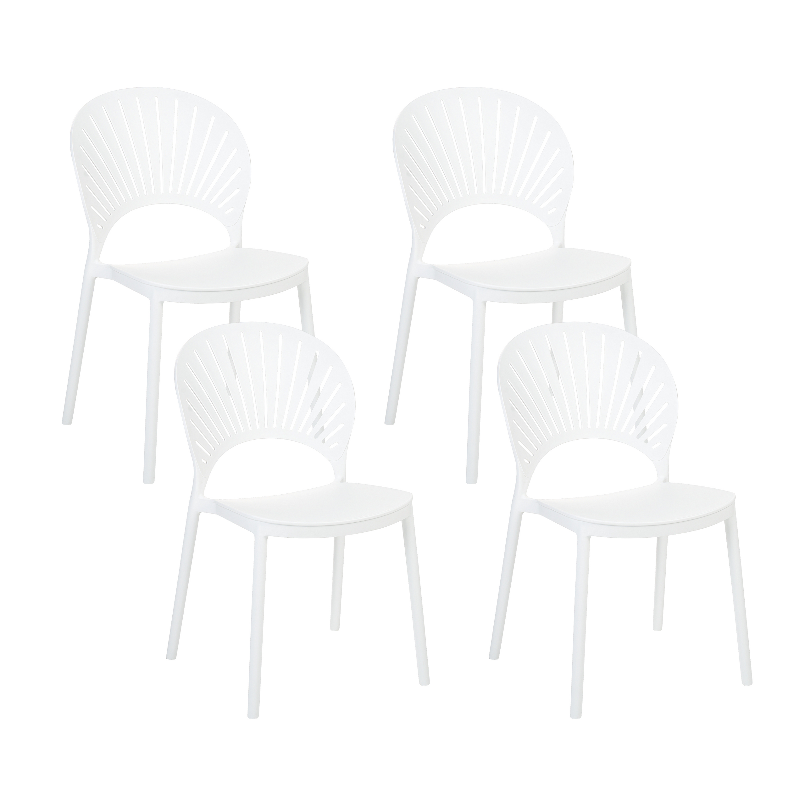 Set of 4 garden chairs OSTIA White [2]