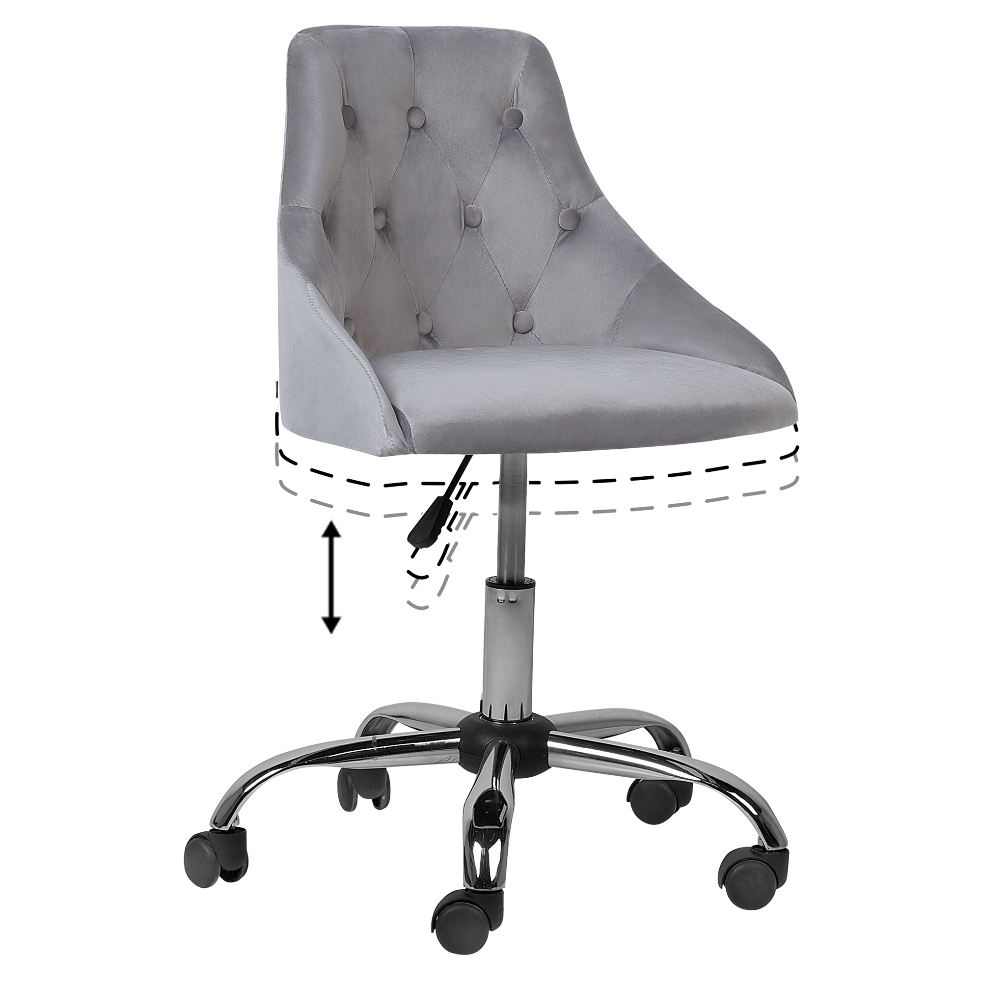 Office chair PARRISH Velvet Grey [7]