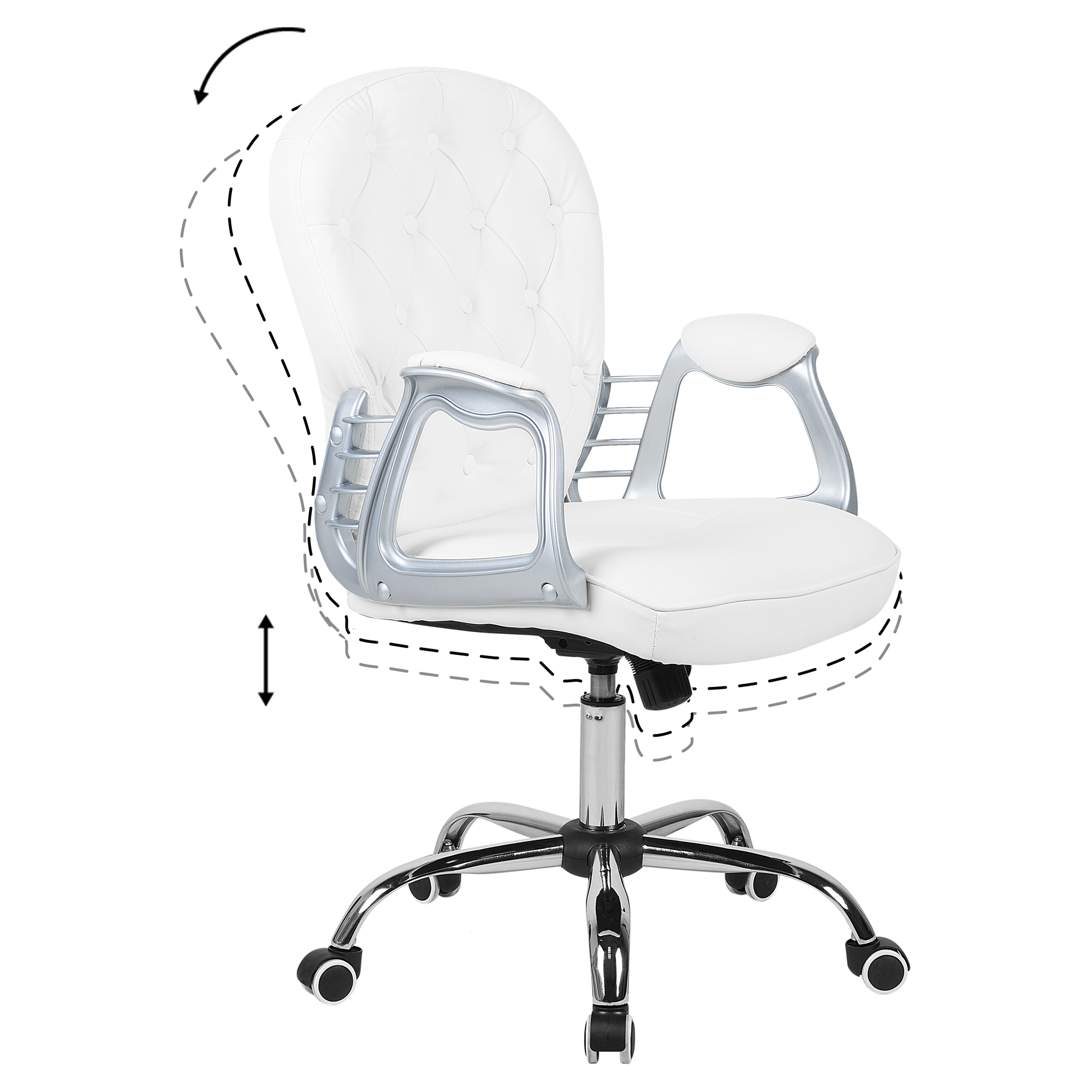 Ergonomic Chair PRINCESS Eco-leather White [7]